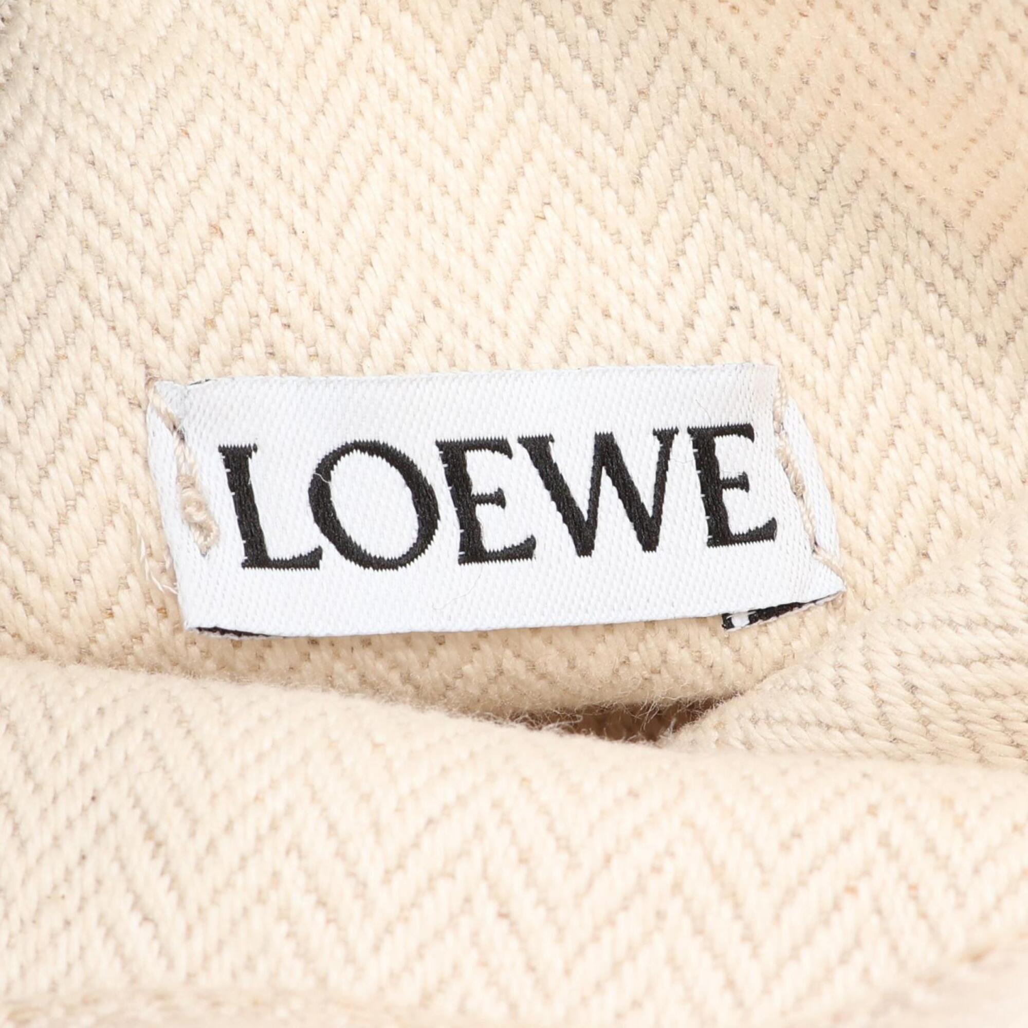 Loewe Brown Ivory Canvas Leather Handbag Shoulder Bag (Pre-Owned)