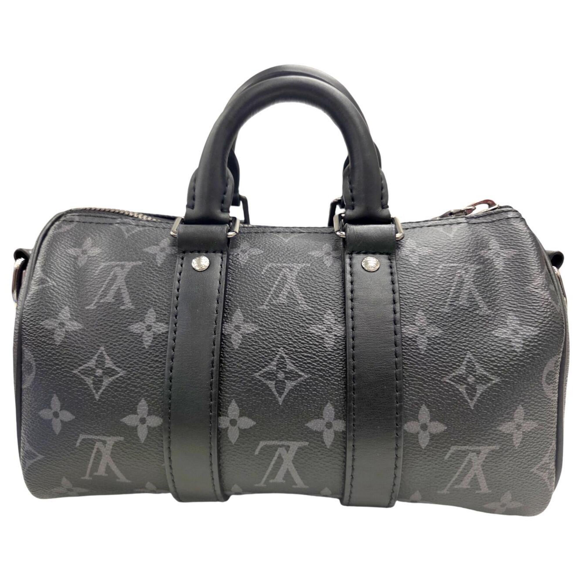 Louis Vuitton Monogram Eclipse Black Gray Monogram Eclipse Monogram Eclipse Boston Bag Shoulder Bag (Pre-Owned)