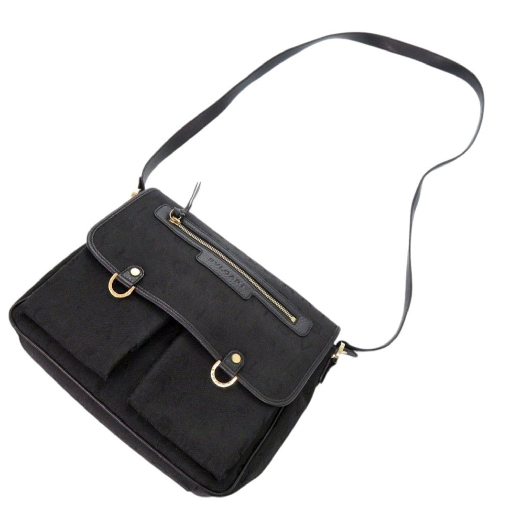 Bvlgari Black Canvas Shoulder Bag (Pre-Owned)