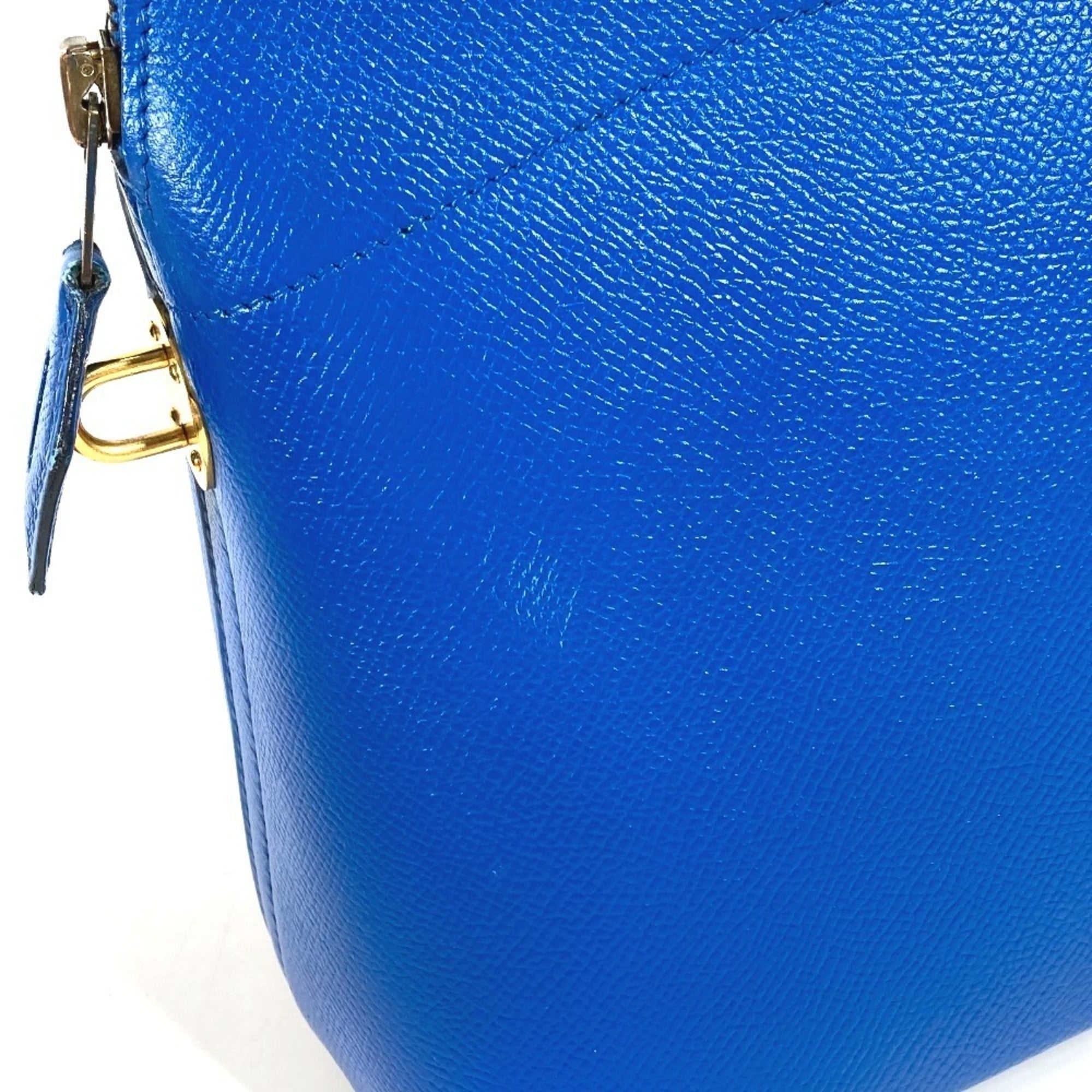 Hermes Blue Epsom Leather Handbag Shoulder Bag Tote Bag (Pre-Owned)