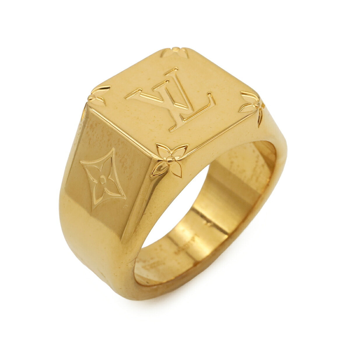 Louis Vuitton Gold Gold Plating Band Ring (Pre-Owned)