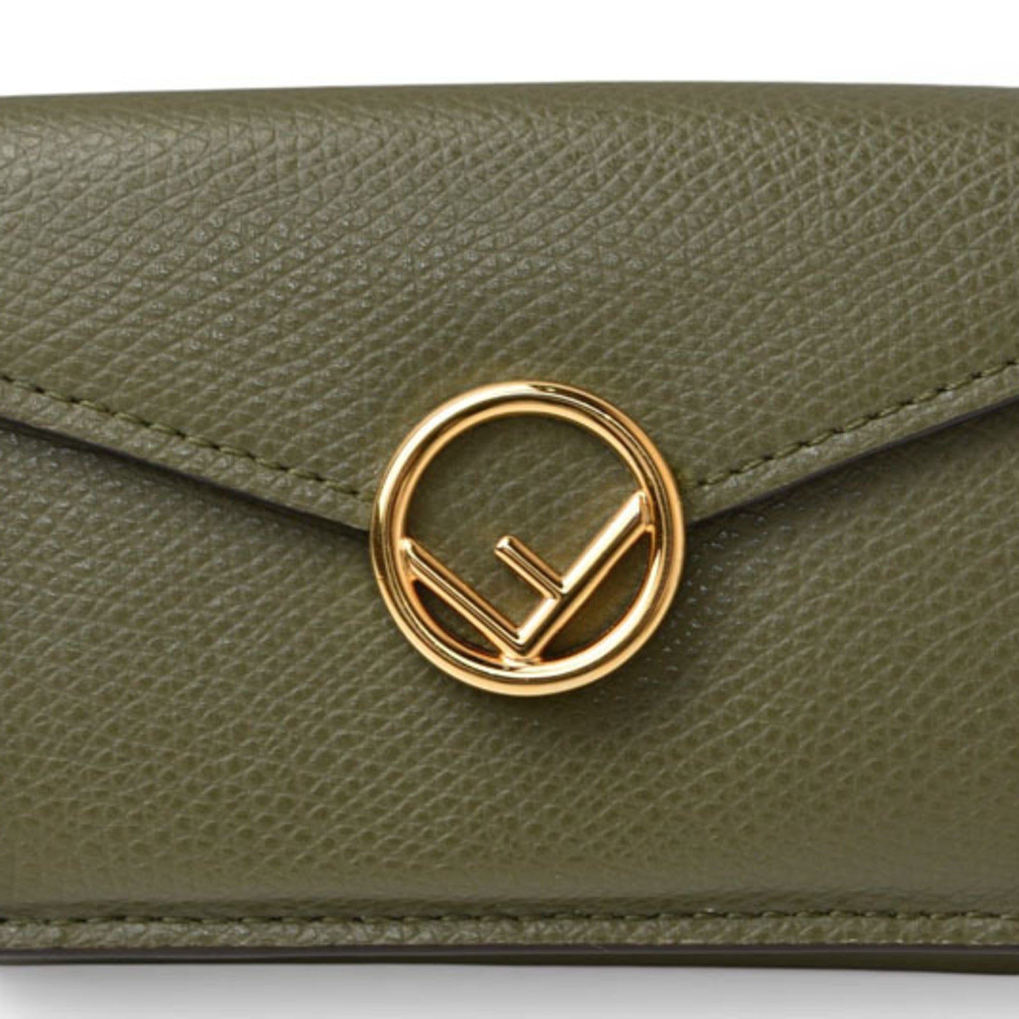 Fendi Khaki Leather Wallet (Tri-Fold) (Pre-Owned)