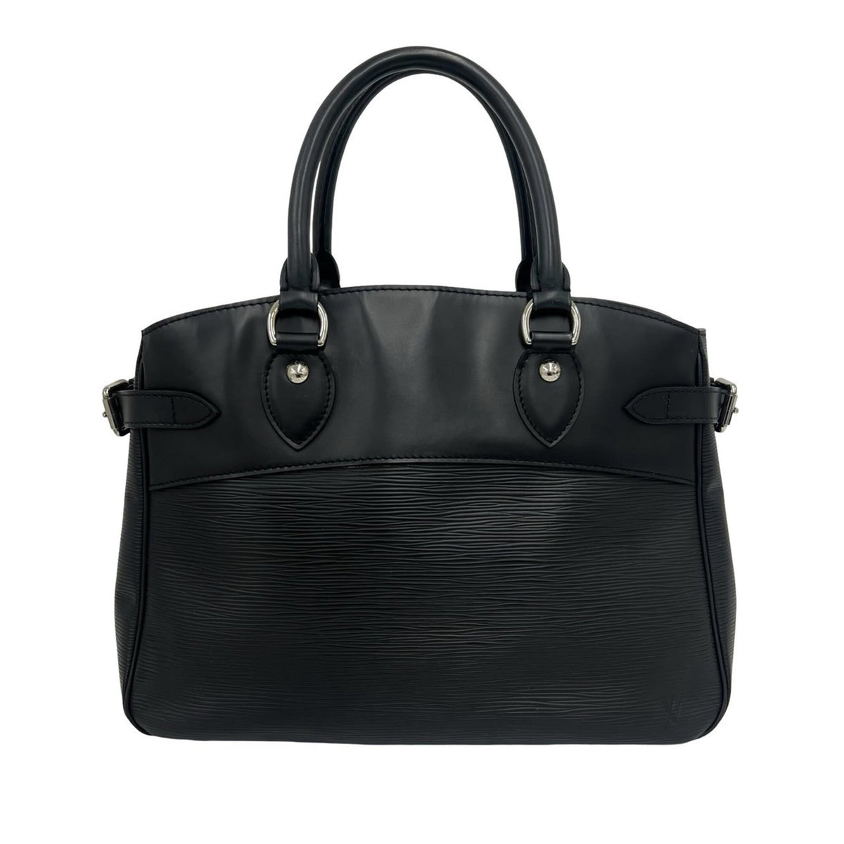 Louis Vuitton Black Leather Boston Bag Handbag Tote Bag (Pre-Owned)