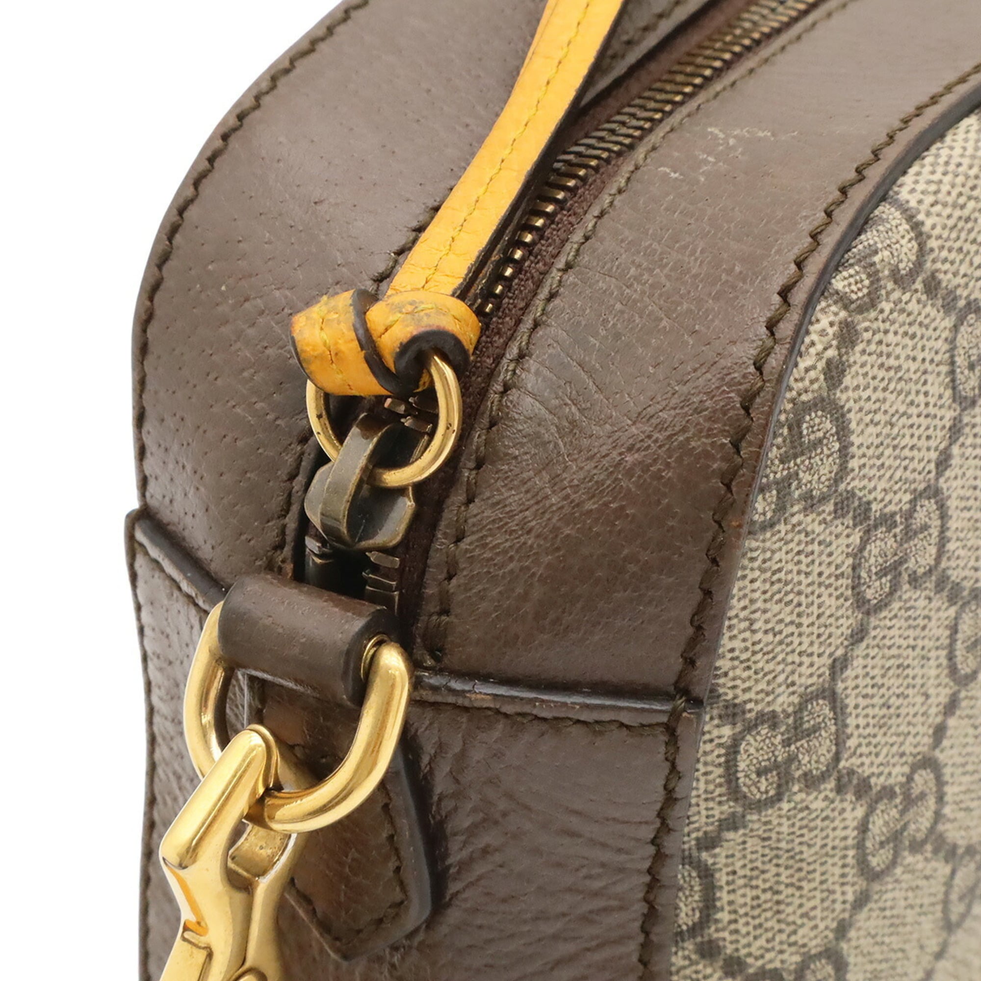 Gucci Beige Brown Green Red Color Yellow Gg Supreme Canvas Leather Pvc Clutch Bag Handbag Messenger Bag Shoulder Bag (Pre-Owned)