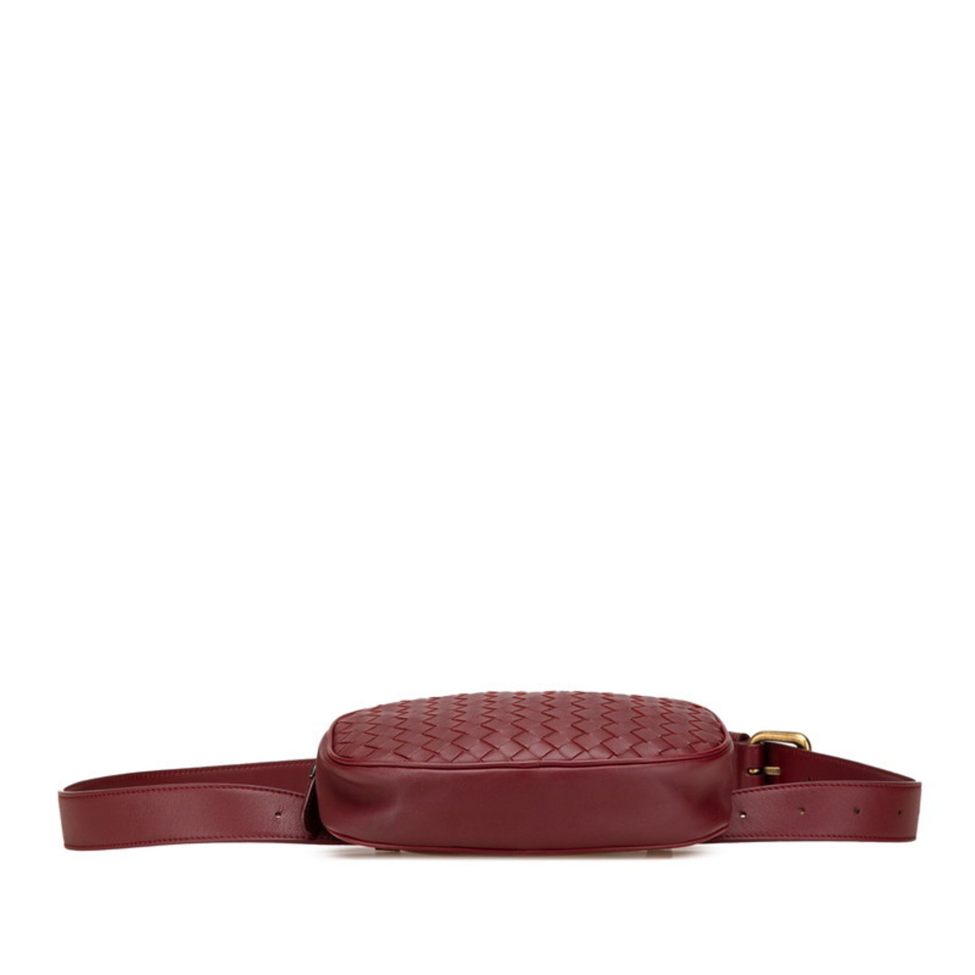 Bottega Veneta Intrecciato Bordeaux Leather Fanny Pack (Pre-Owned)