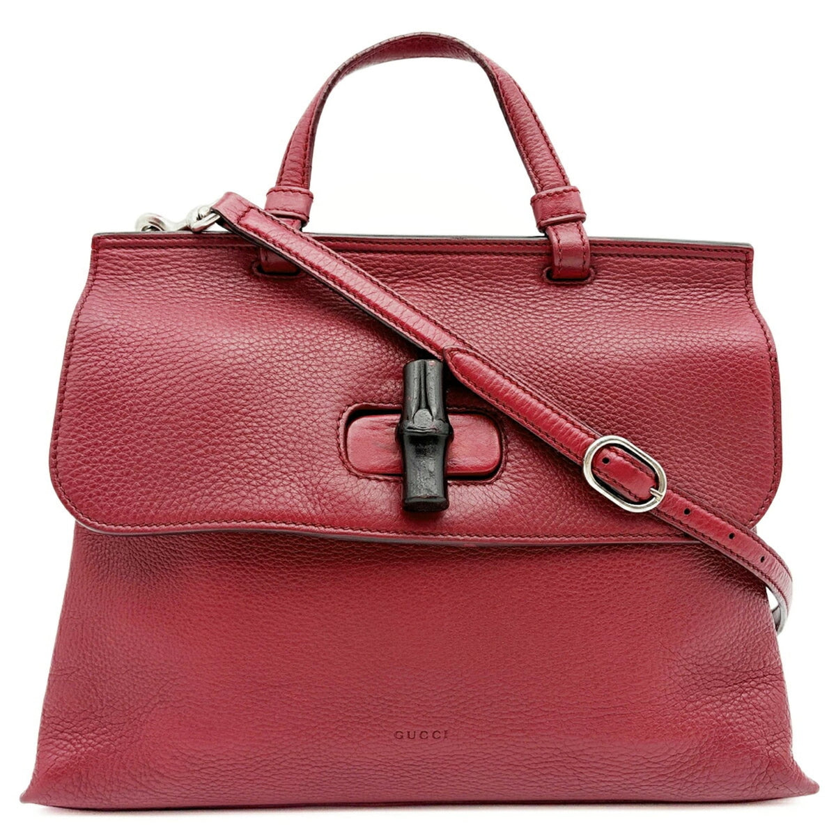 Gucci Bordeaux Leather Shoulder Bag (Pre-Owned)