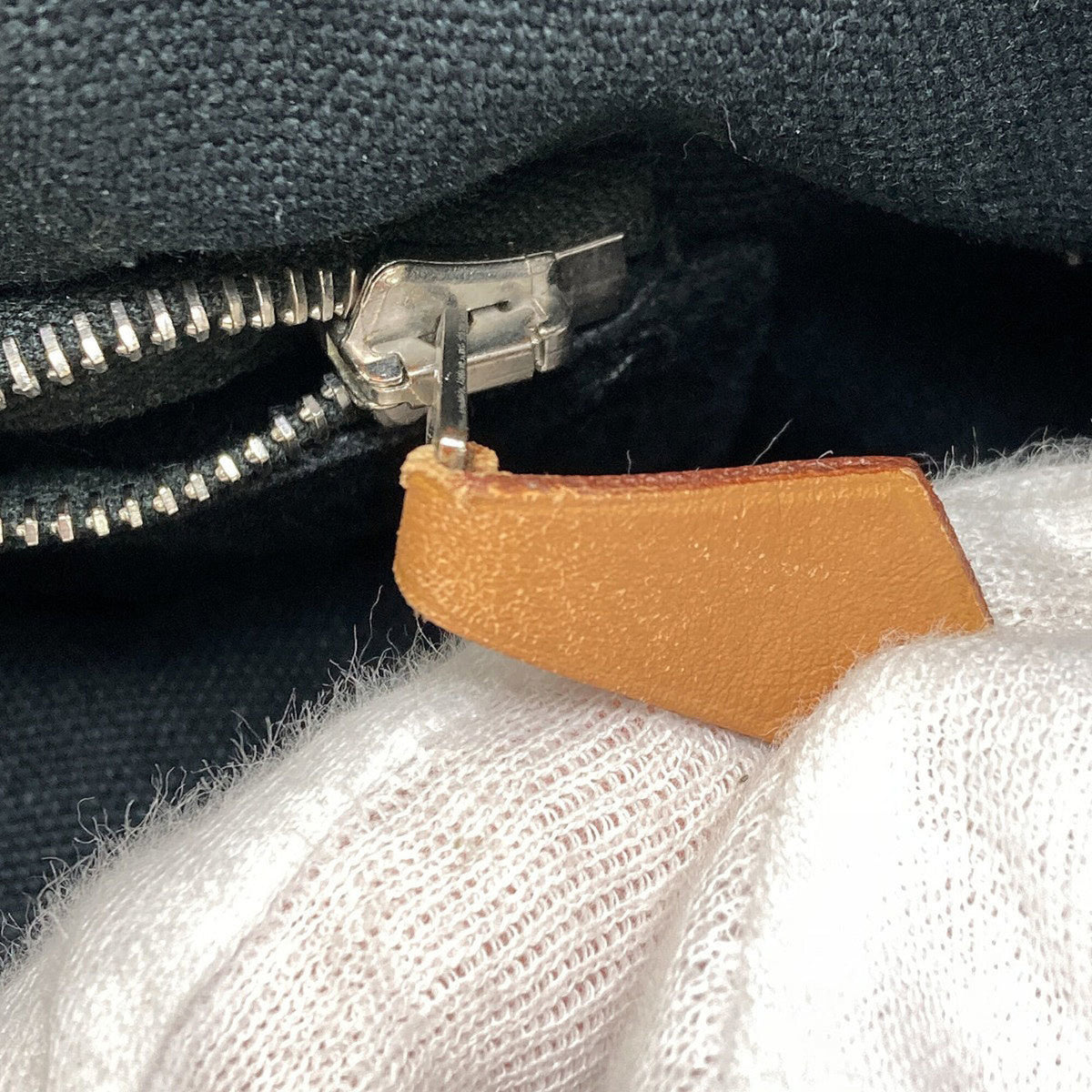 Hermes Black Canvas Handbag (Pre-Owned)