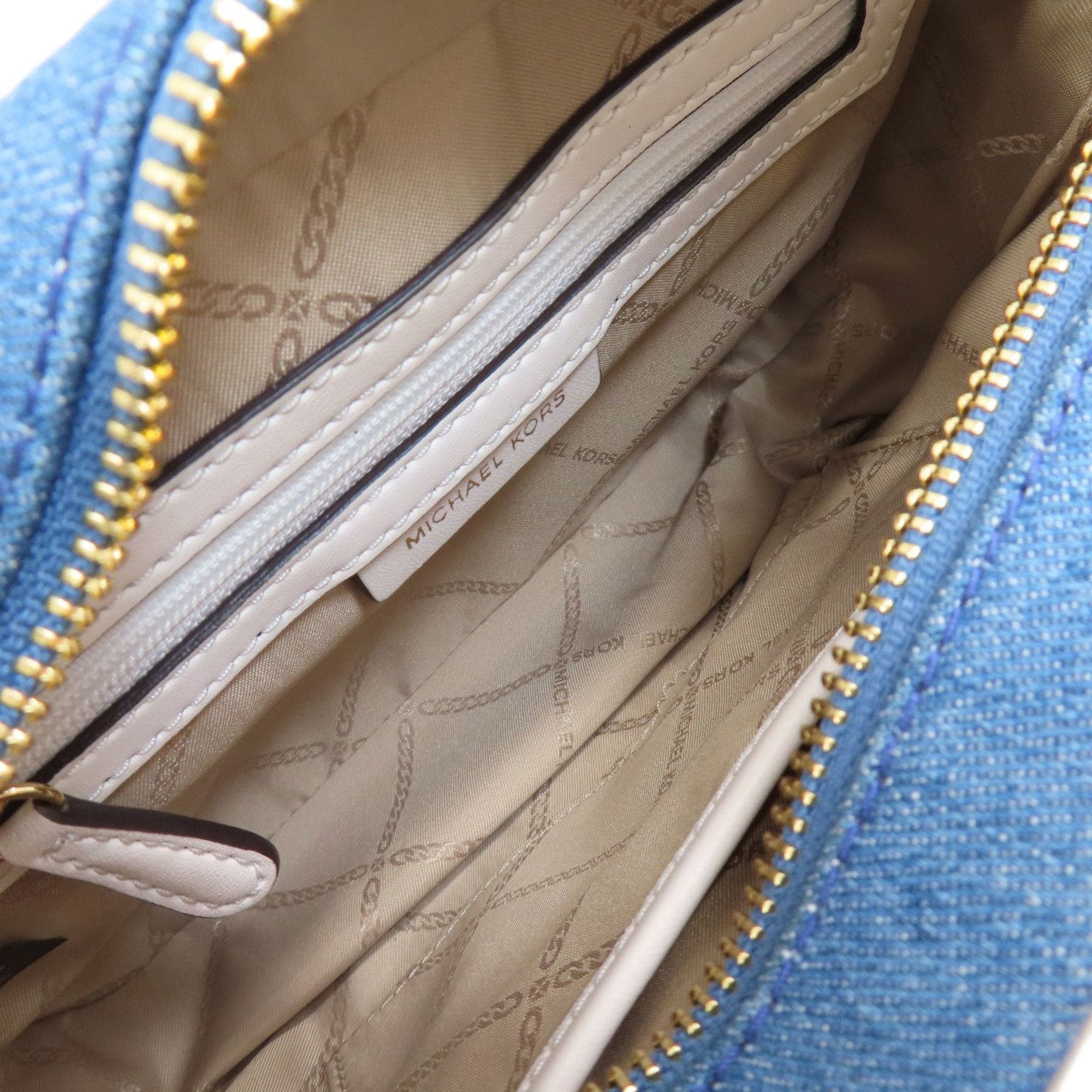 Michael Kors Blue White Denim Shoulder Bag (Pre-Owned)