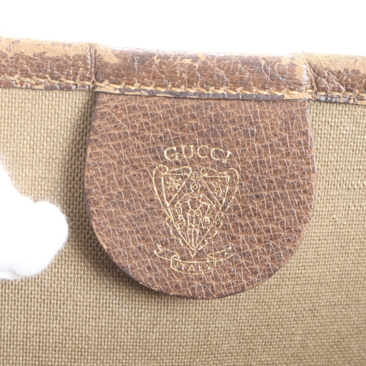 Gucci Brown Leather Coated Canvas Shoulder Bag Tote Bag (Pre-Owned)