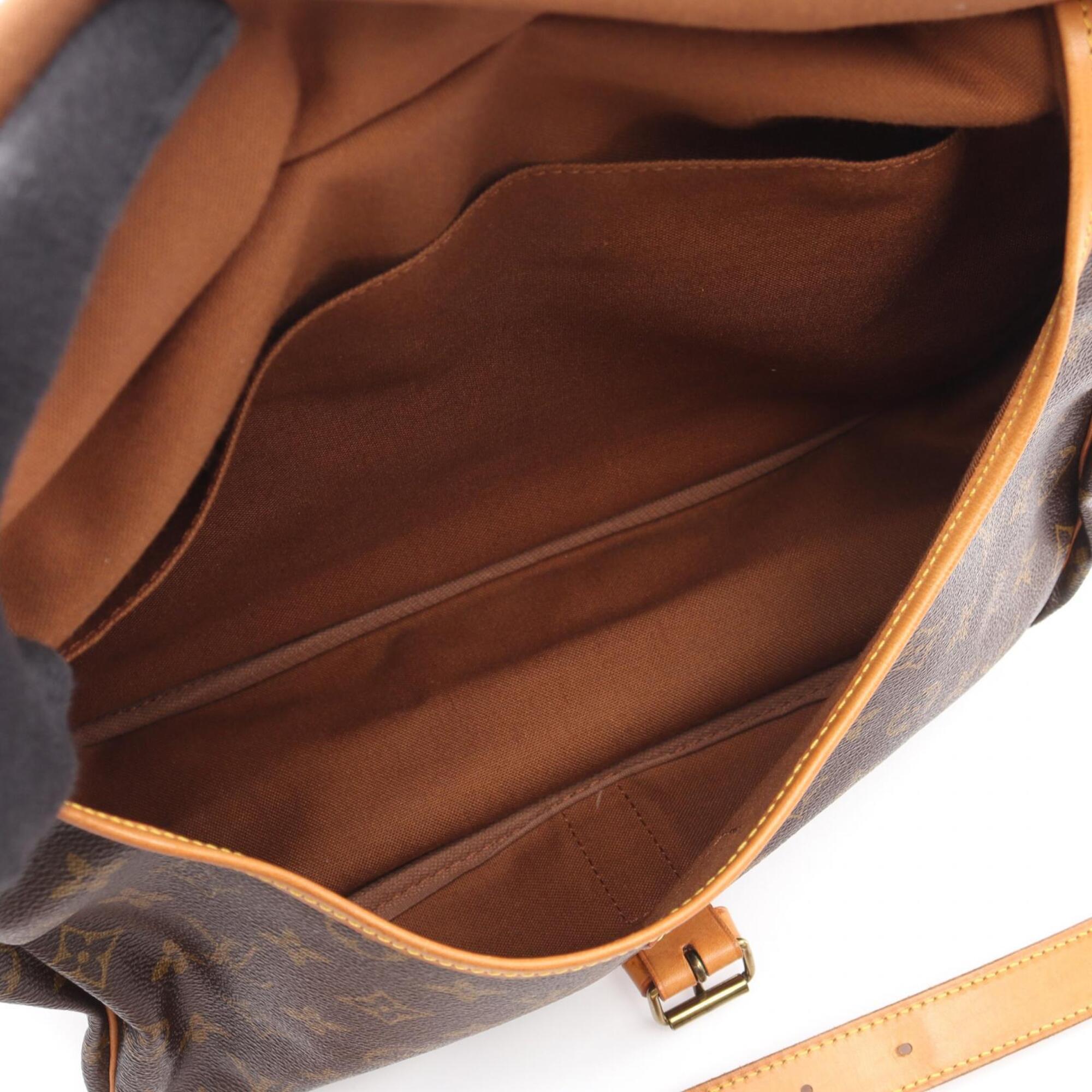 Louis Vuitton Monogram Brown Coated Canvas Leather Shoulder Bag (Pre-Owned)