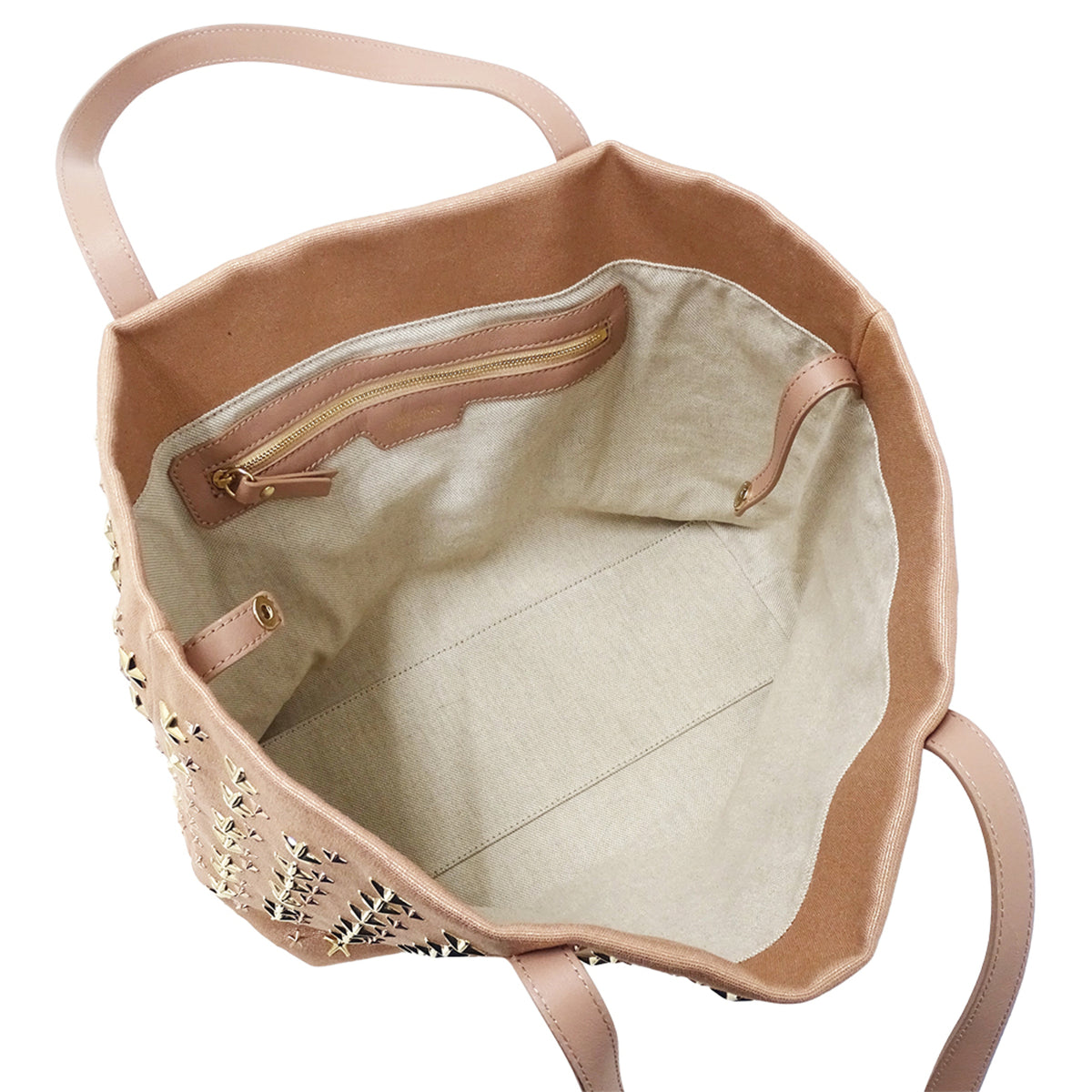 Jimmy Choo Pink Canvas Handbag Tote Bag (Pre-Owned)