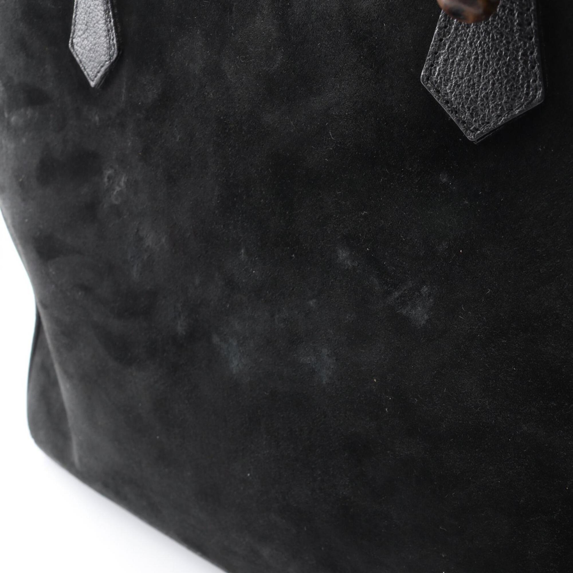Gucci Black Leather Suede Handbag (Pre-Owned)