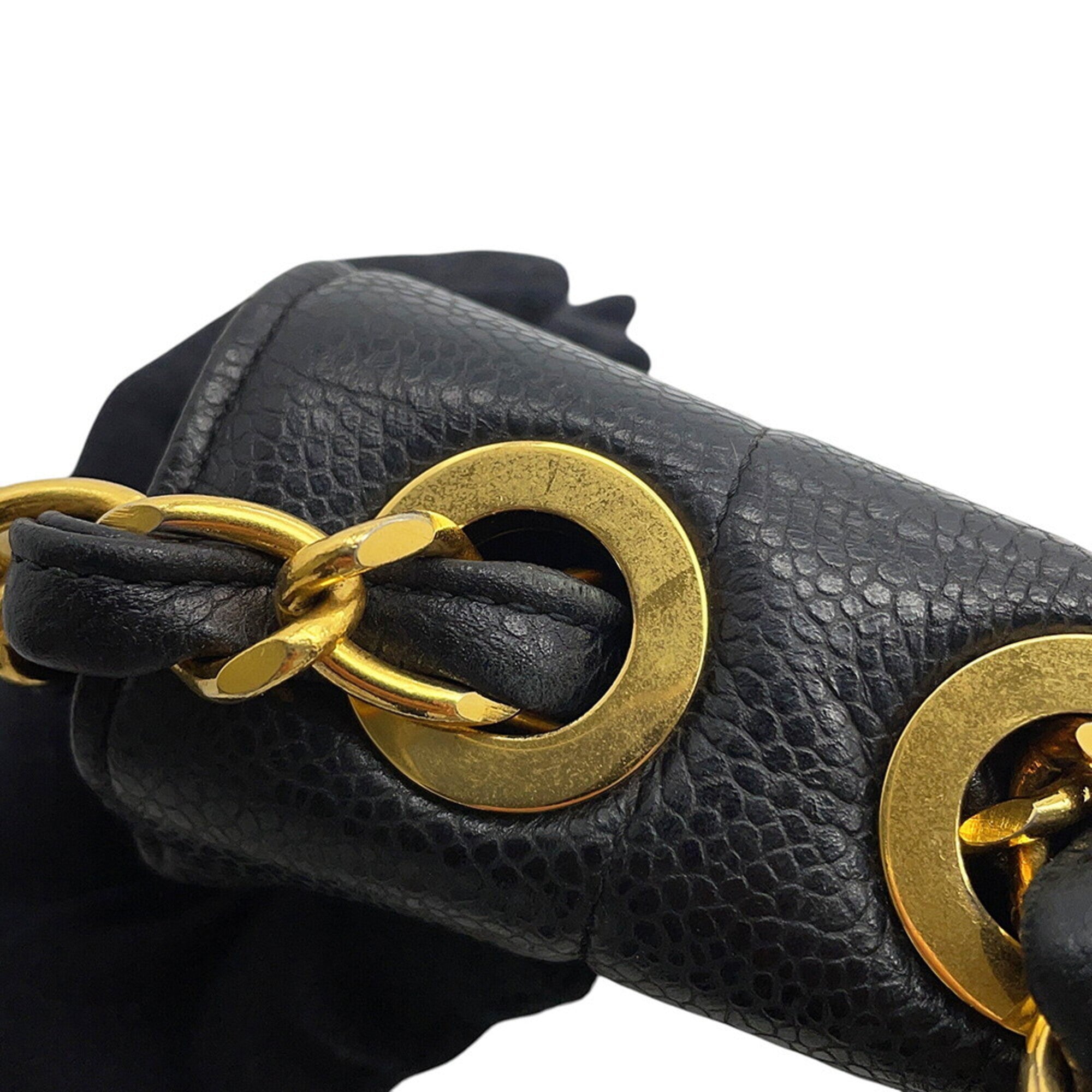 Chanel Black Grained Calfskin Handbag Shoulder Bag (Pre-Owned)