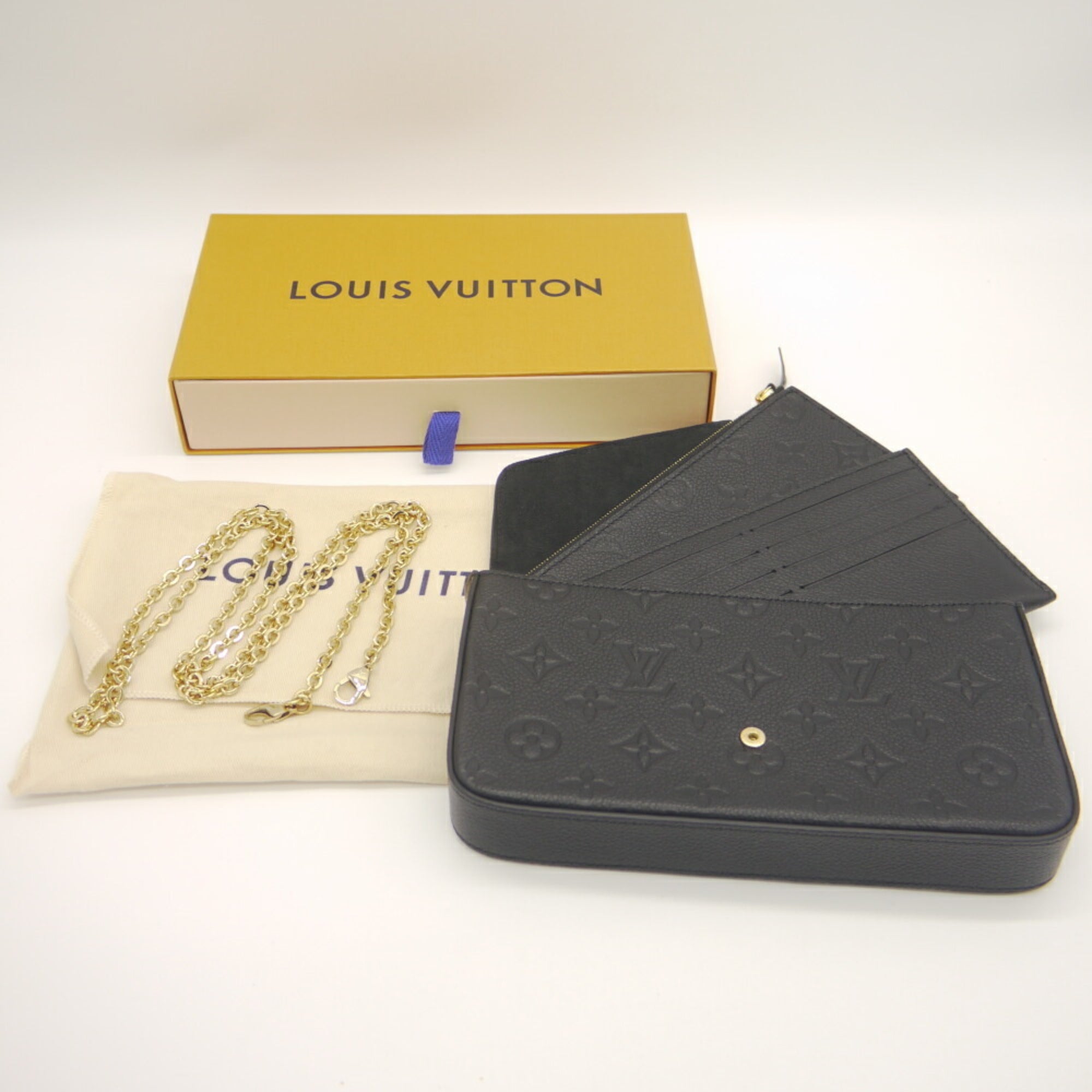 Louis Vuitton Black Monogram Noir Monogram Empreinte Clutch Bag Pouch Shoulder Bag (Pre-Owned)