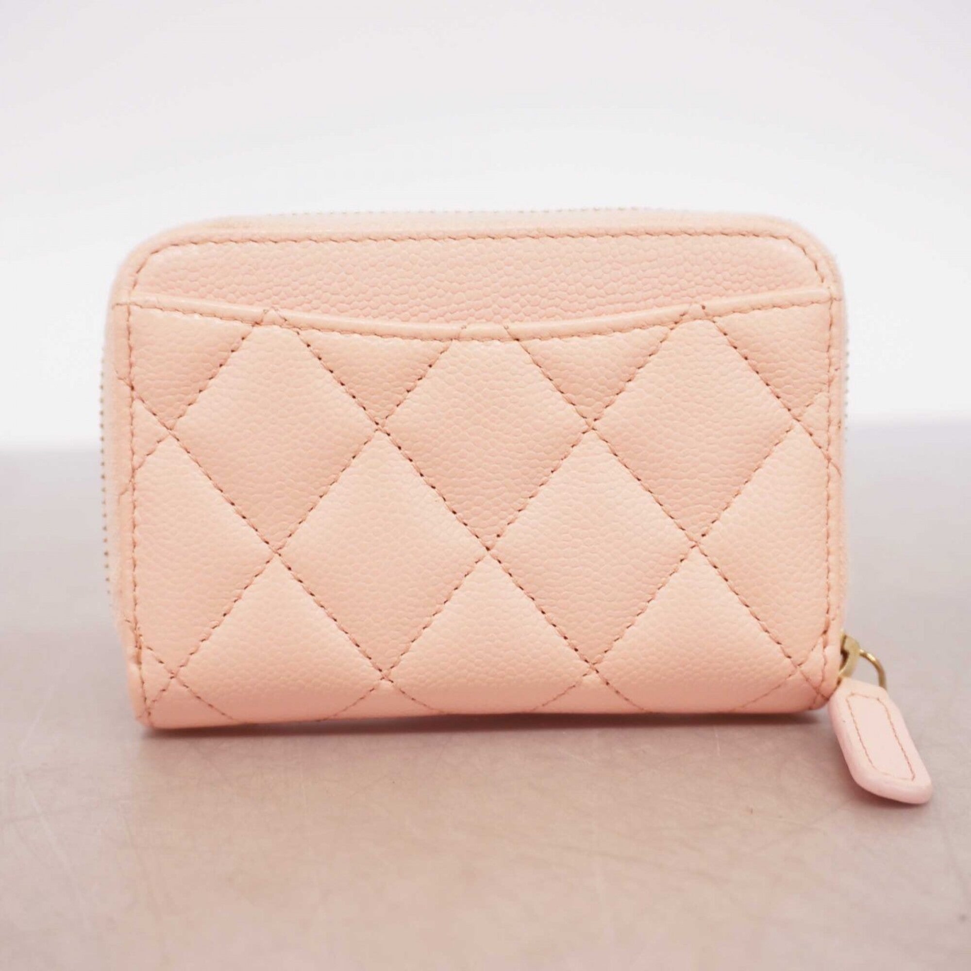 Chanel Pink Grained Calfskin Coin Purse/Coin Case (Pre-Owned)