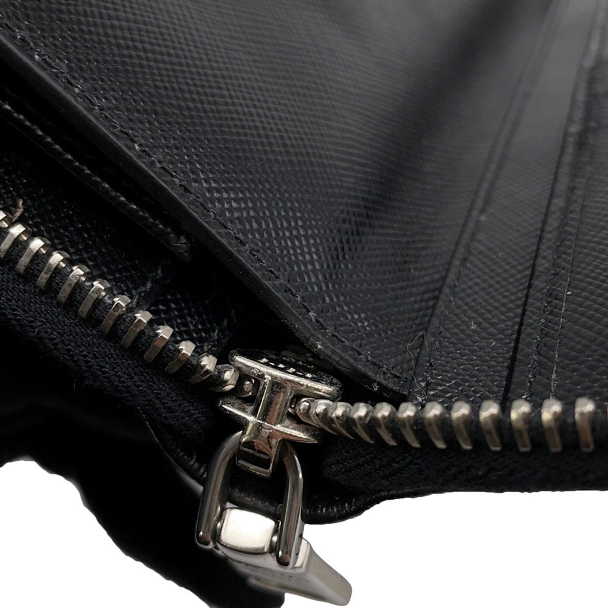 Prada Beige Black Brown Leather Long Wallet (Bi-Fold) (Pre-Owned)