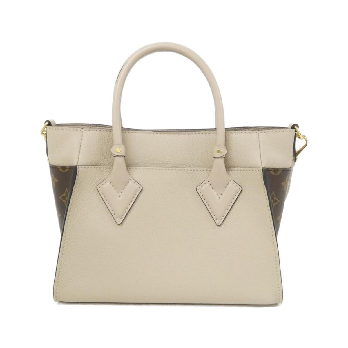 Louis Vuitton Grayish Coated Canvas Leather Handbag (Pre-Owned)