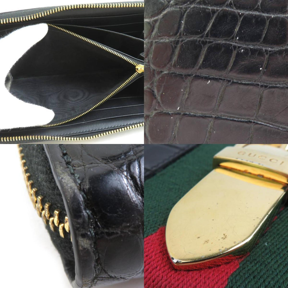 Gucci Black Leather Long Bill Wallet (Bi-Fold) (Pre-Owned)