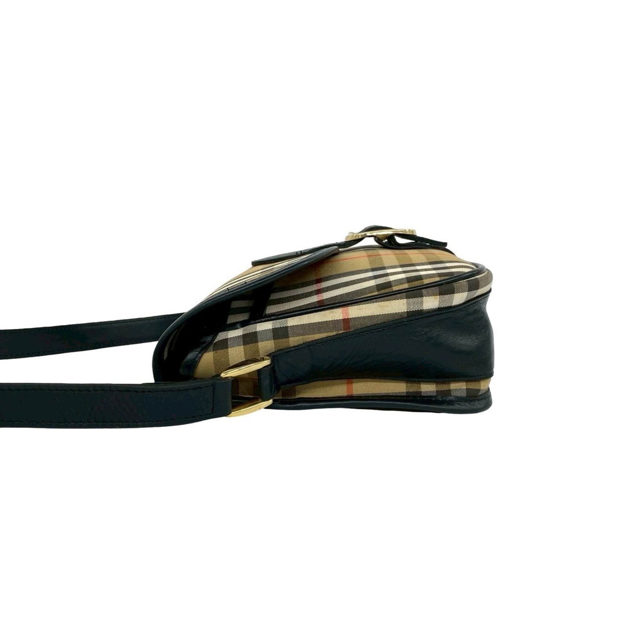 Burberry Brown Canvas Leather Shoulder Bag (Pre-Owned)