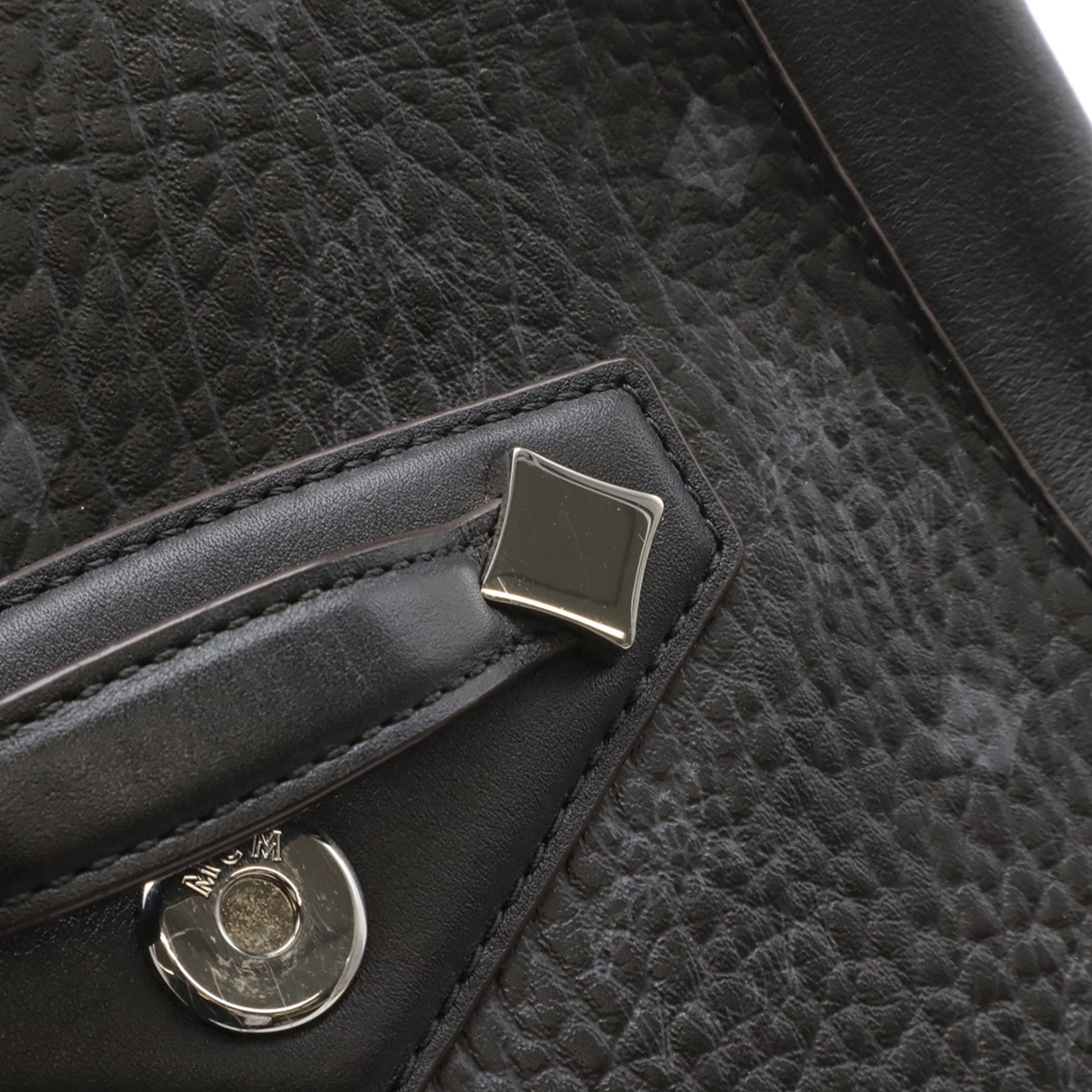 Mcm Visetos Black Canvas Leather Backpack (Pre-Owned)