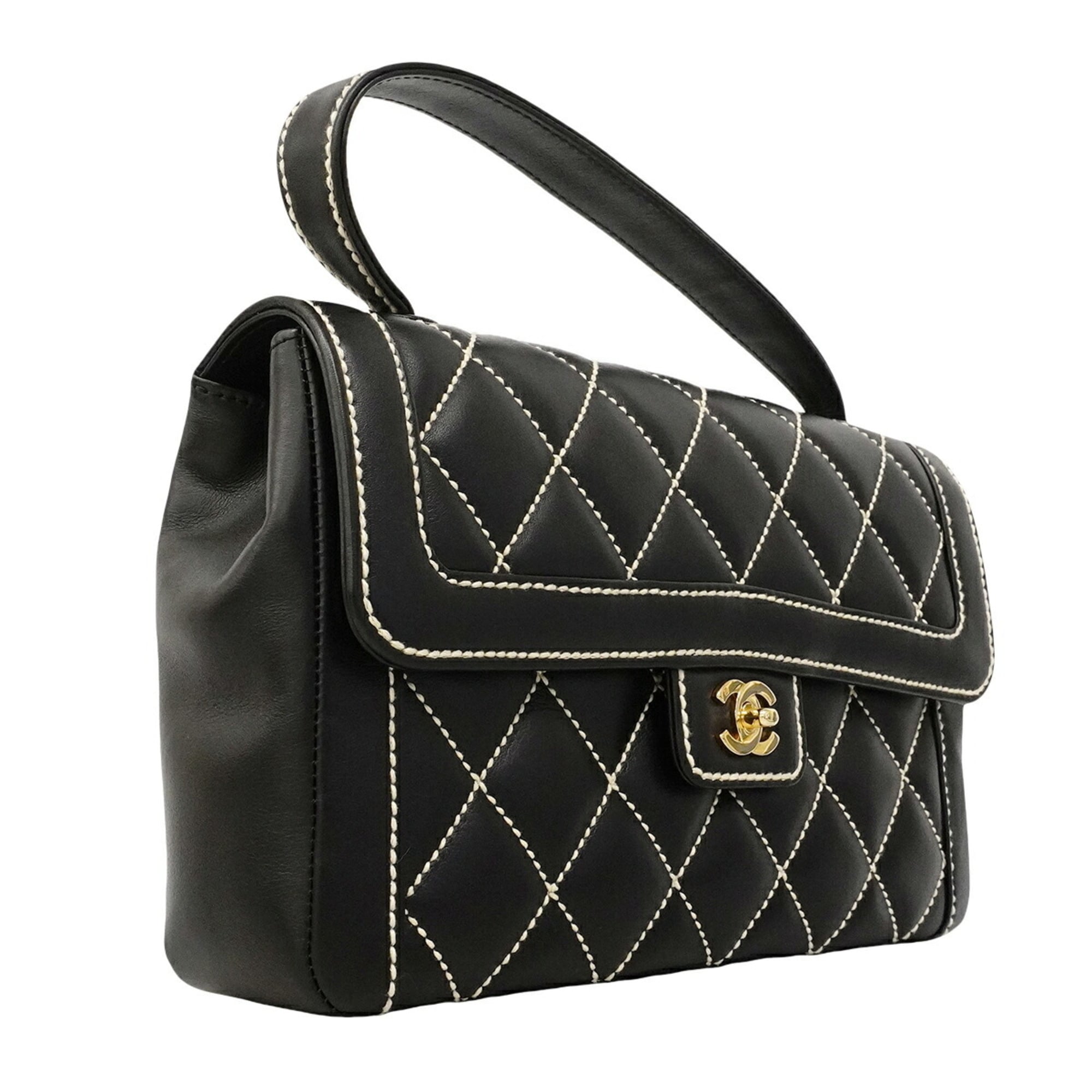 Chanel Black Leather Handbag (Pre-Owned)