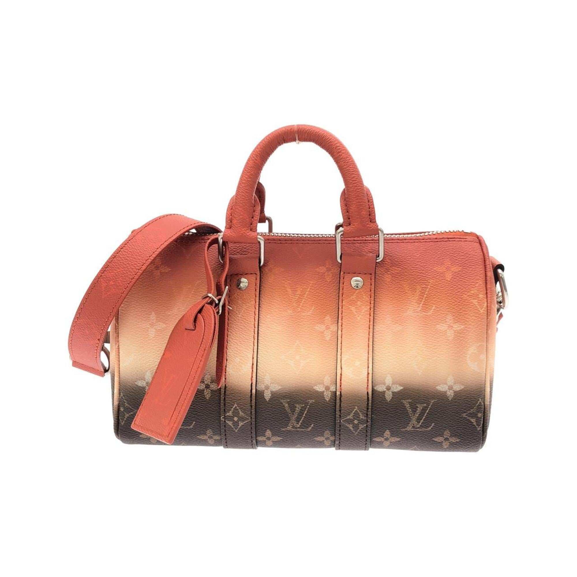 Louis Vuitton Orange Silver Coated Canvas Boston Bag (Pre-Owned)