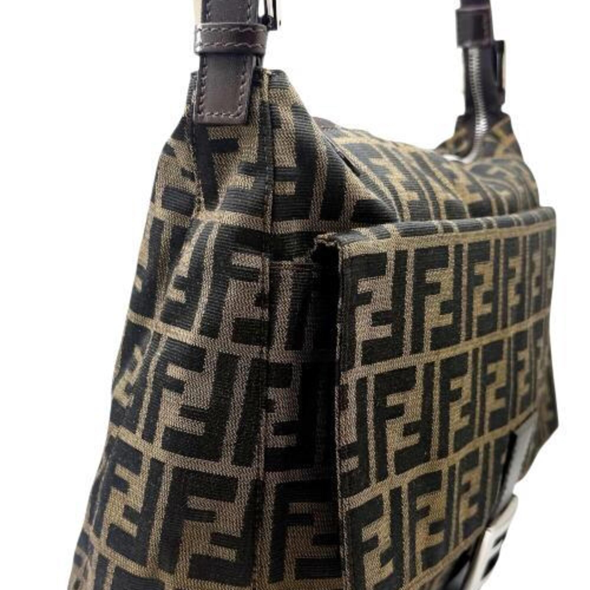 Fendi Brown Canvas Leather Handbag (Pre-Owned)