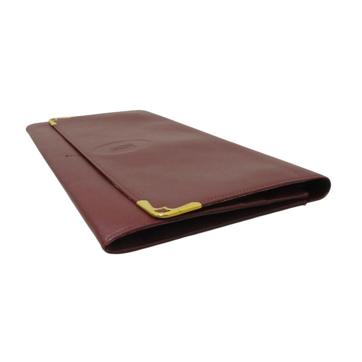 Cartier Bordeaux Leather Clutch Bag (Pre-Owned)