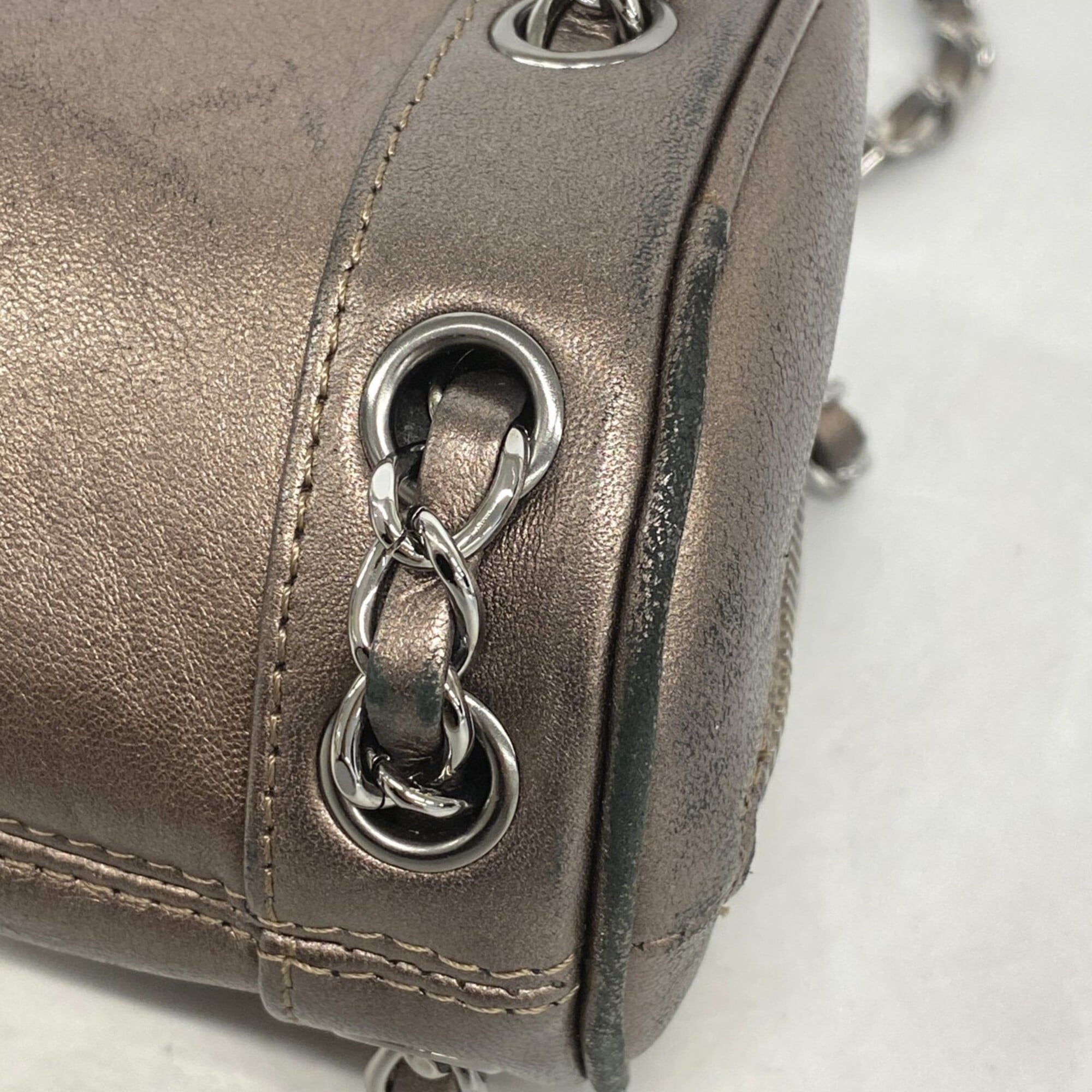 Chanel Bronze Leather Handbag (Pre-Owned)