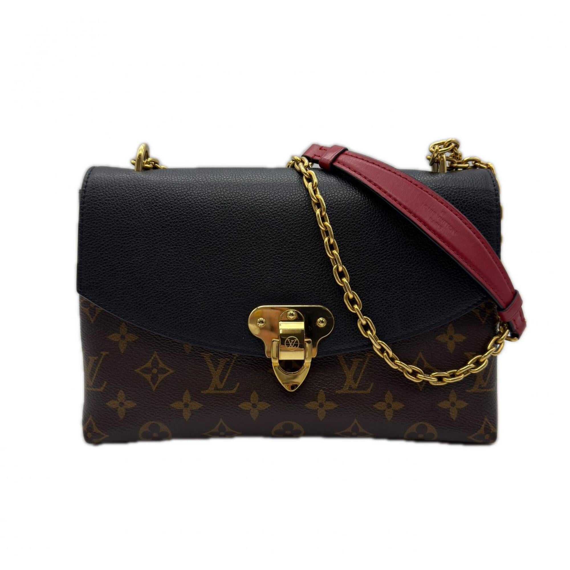 Louis Vuitton Beige Black Brown Coated Canvas Leather Shoulder Bag (Pre-Owned)