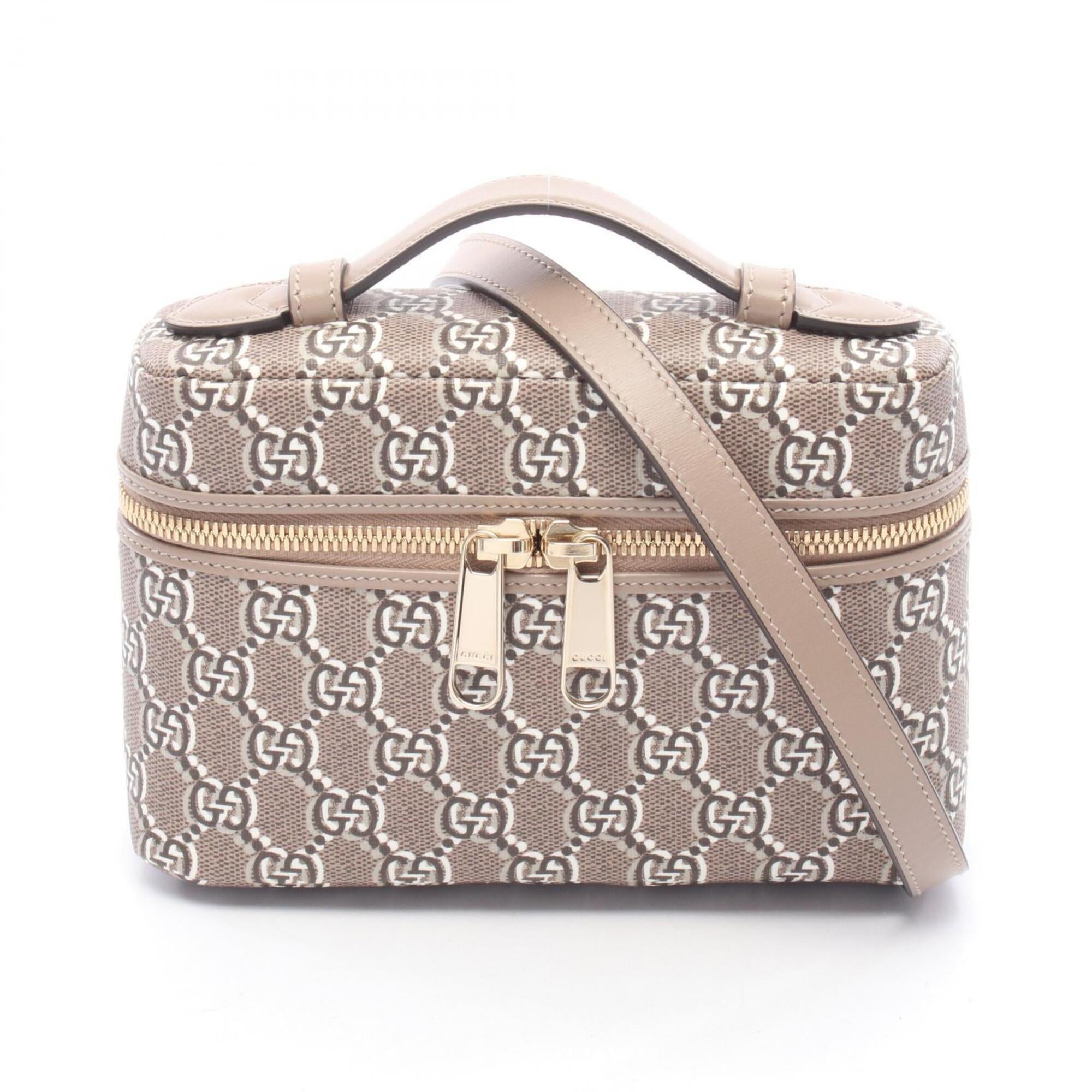 Gucci Brown Gray Multi-Color Pvc Coated Canvas Leather Handbag (Pre-Owned)
