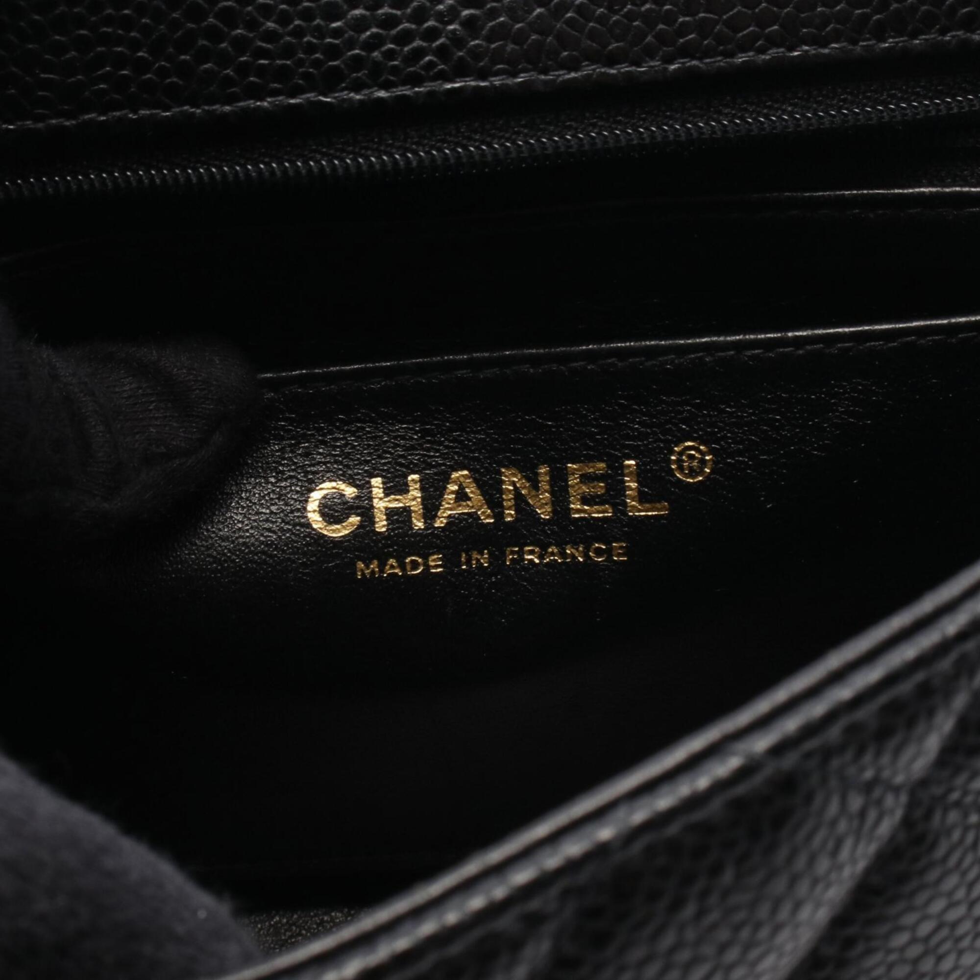 Chanel Black Grained Calfskin Handbag Shoulder Bag (Pre-Owned)