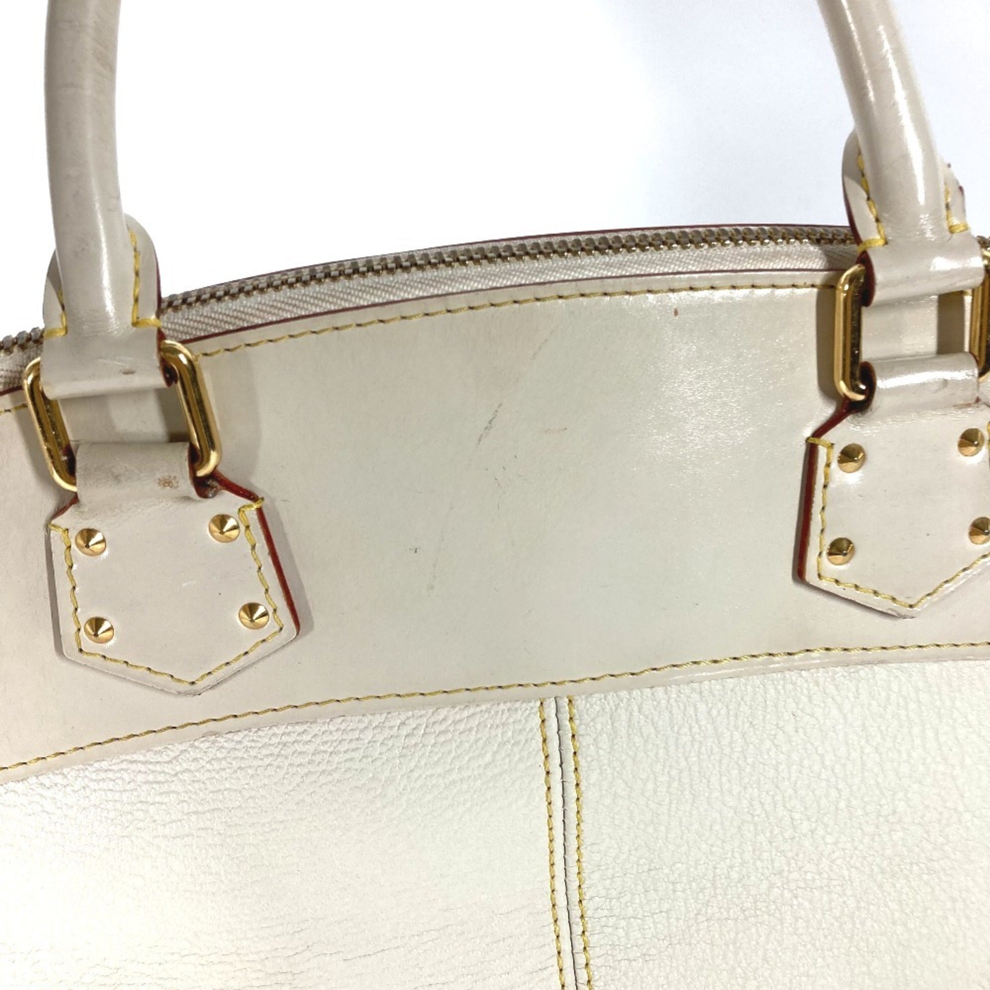 Louis Vuitton Galle White Yellow Suhali Leather Handbag Tote Bag (Pre-Owned)
