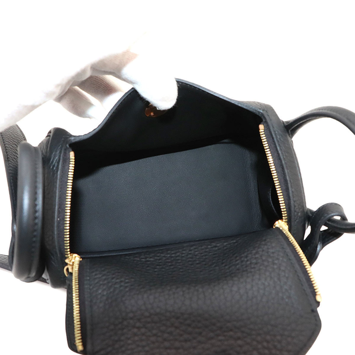 Hermes Black Taurillon Clemence Leather Handbag (Pre-Owned)
