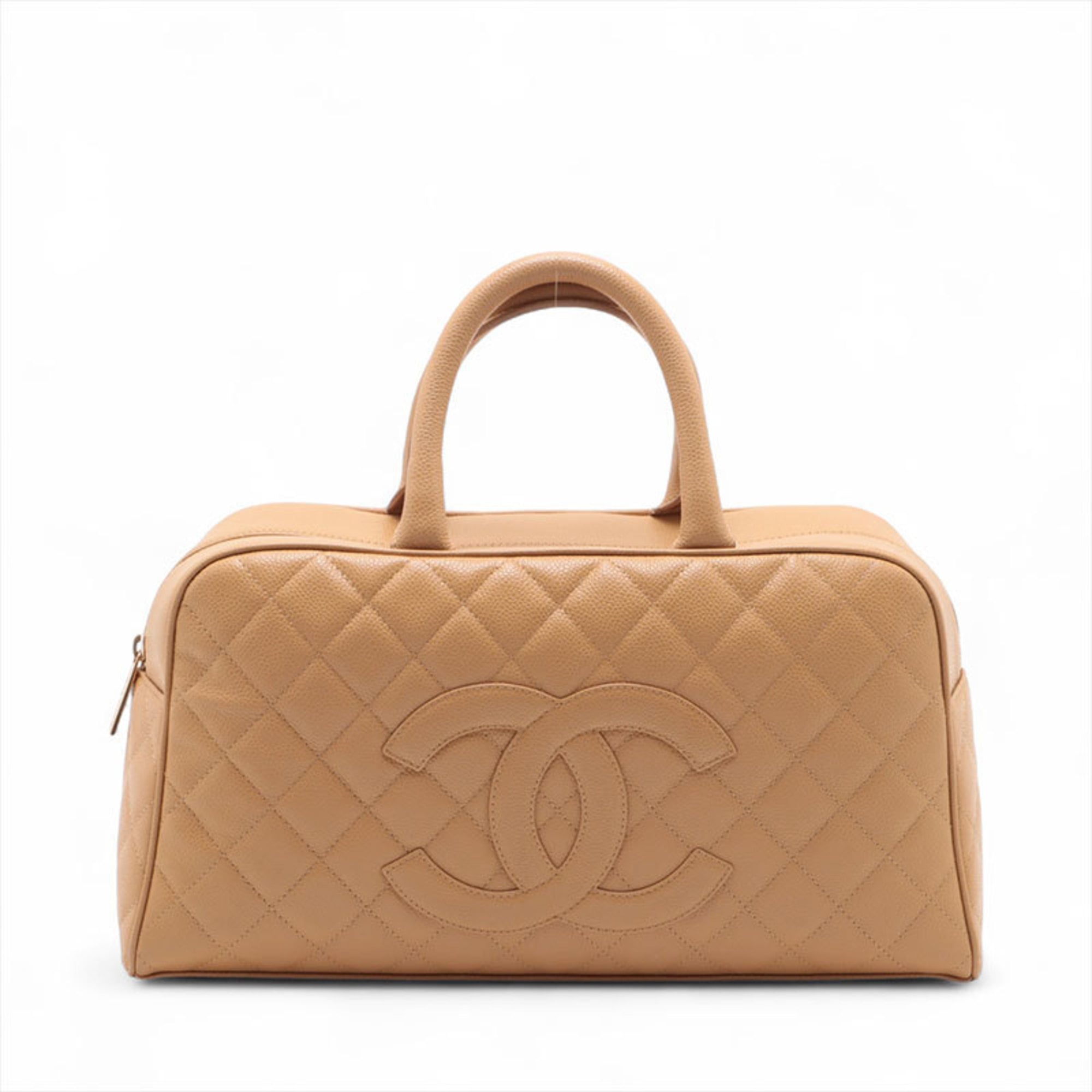 Chanel Matelasse Beige Grained Calfskin Handbag (Pre-Owned)