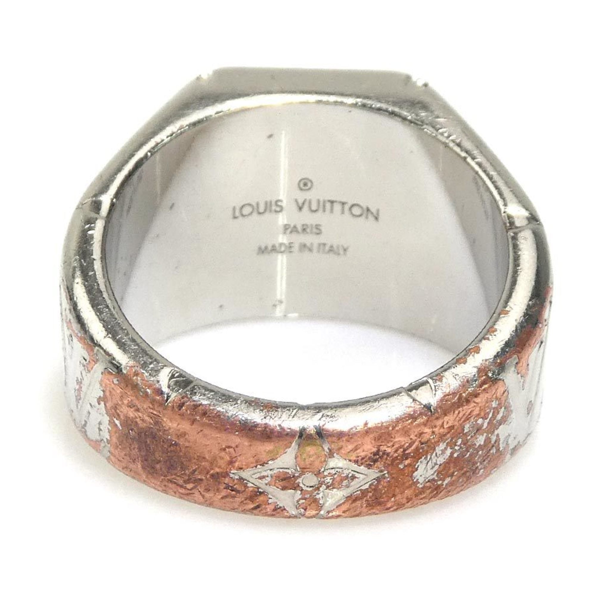 Louis Vuitton Silver Metal Band Ring (Pre-Owned)