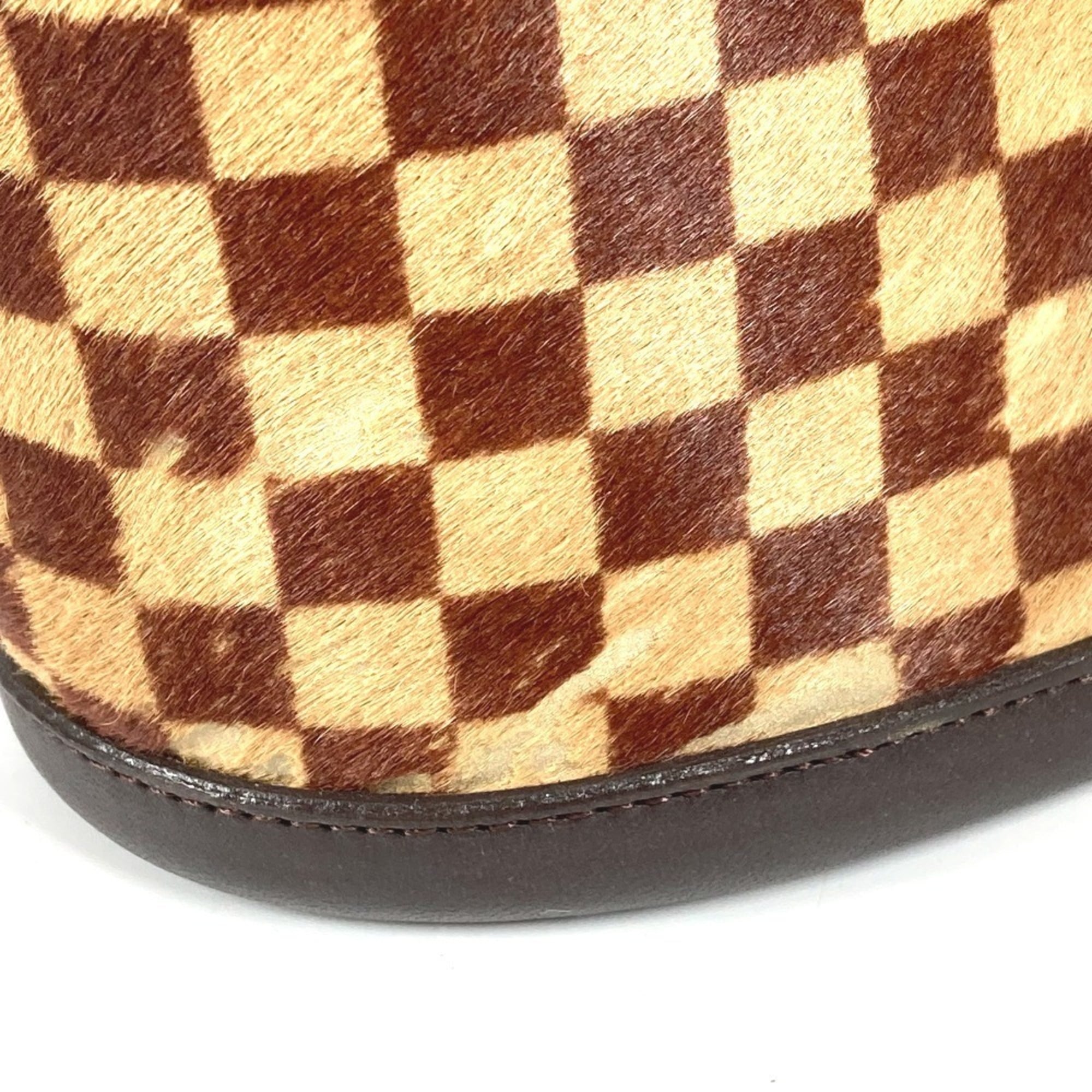 Louis Vuitton Beige Brown Leather Handbag Tote Bag (Pre-Owned)