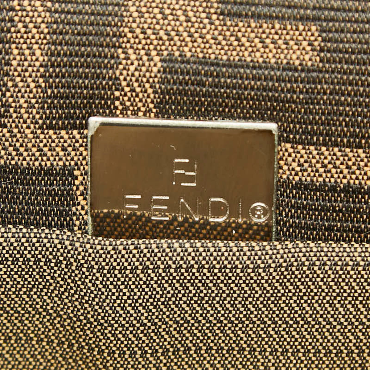 Fendi Brown Canvas Leather Shoulder Bag (Pre-Owned)