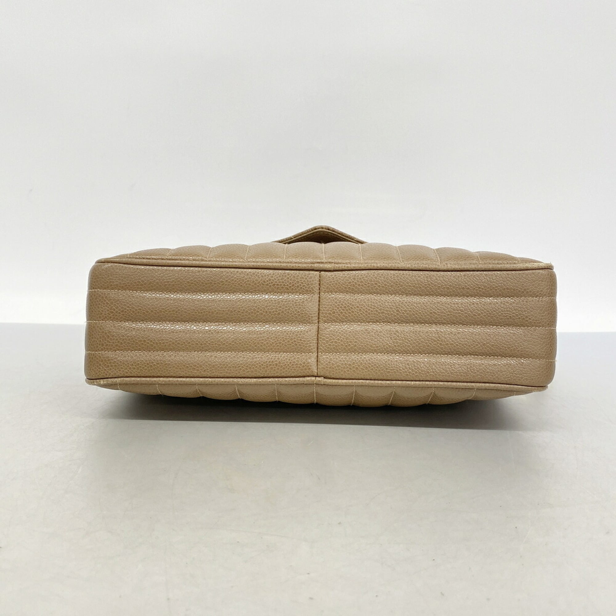 Chanel Light Brown Grained Calfskin Shoulder Bag (Pre-Owned)