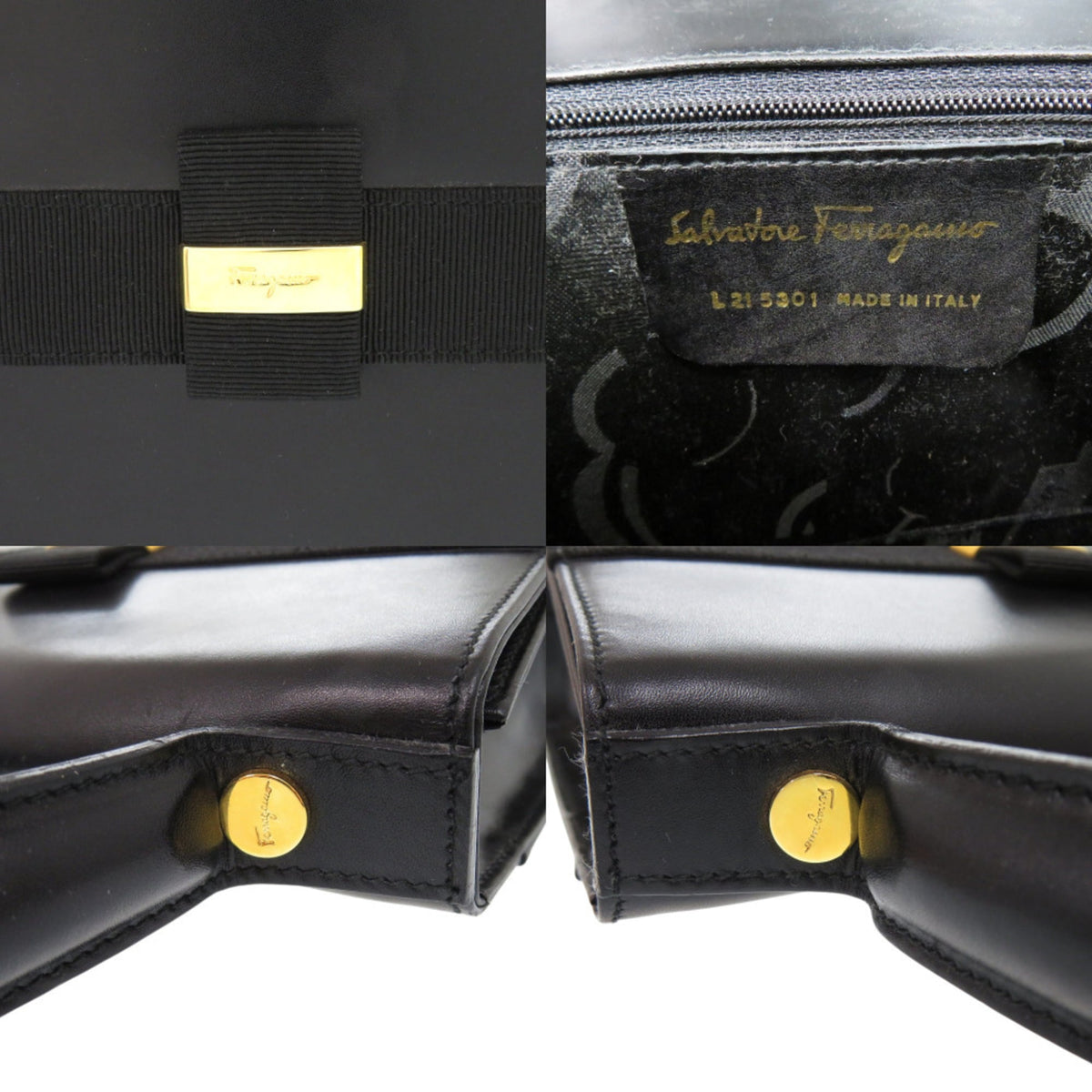 Salvatore Ferragamo Black Leather Handbag (Pre-Owned)