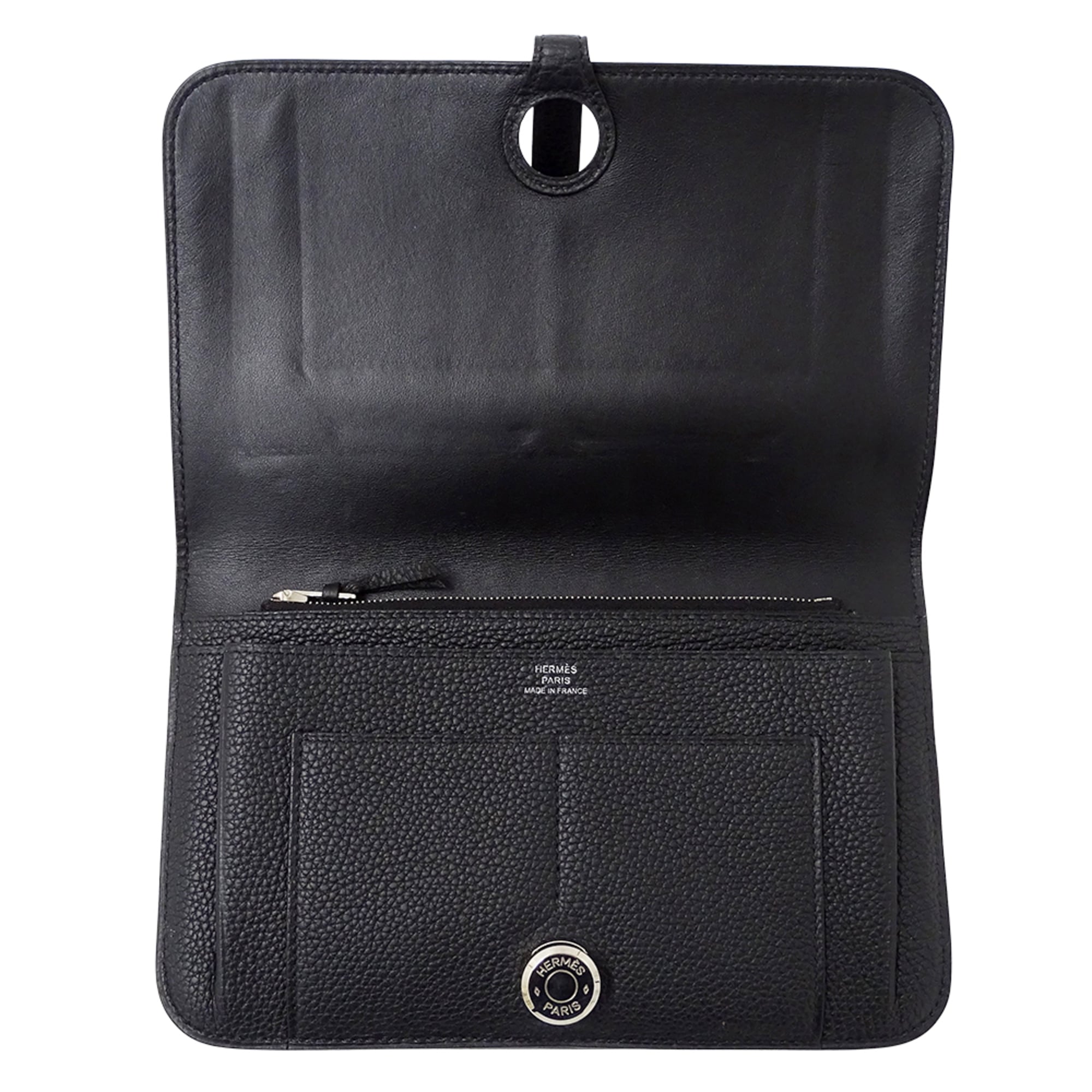 Hermes Black Togo Leather Long Wallet (Bi-Fold) (Pre-Owned)
