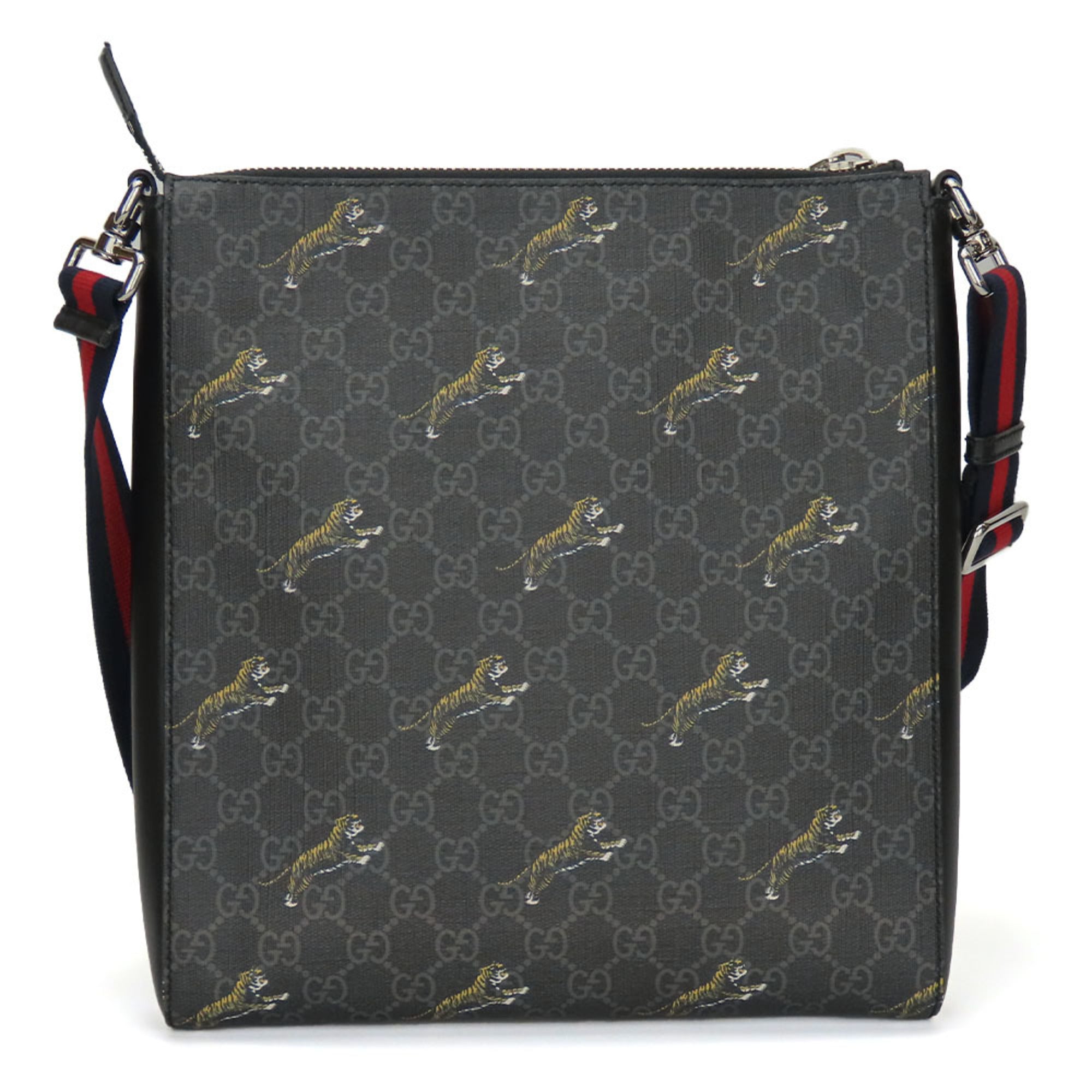 Gucci Black Gray Gg Supreme Shoulder Bag (Pre-Owned)