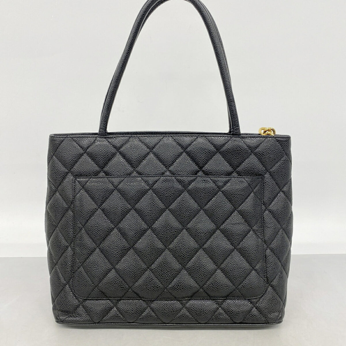 Chanel Black Grained Calfskin Tote Bag (Pre-Owned)