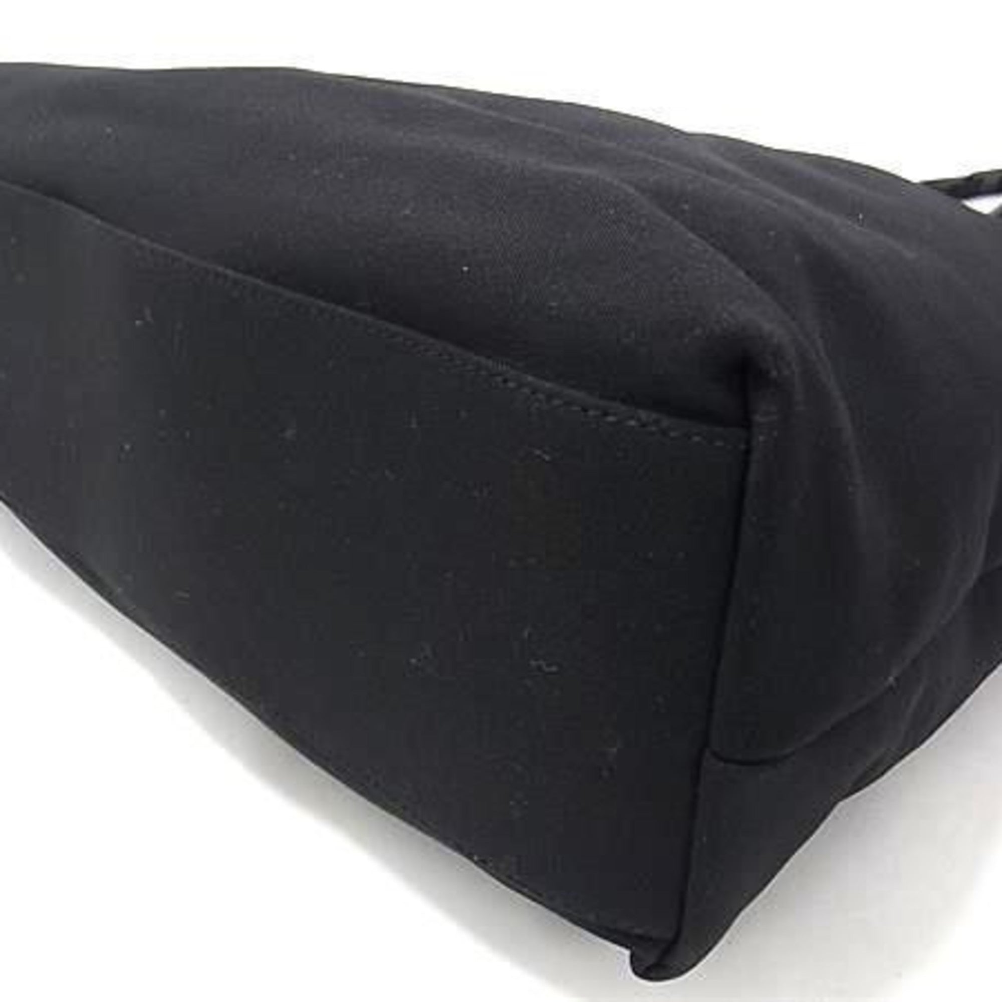 Salvatore Ferragamo Vara Black Canvas Shoulder Bag Tote Bag (Pre-Owned)