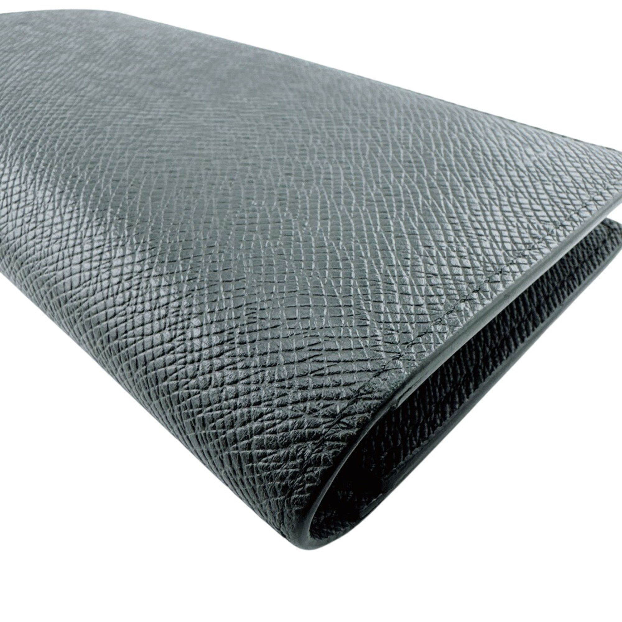 Louis Vuitton Taiga Black Leather Long Wallet (Bi-Fold) (Pre-Owned)