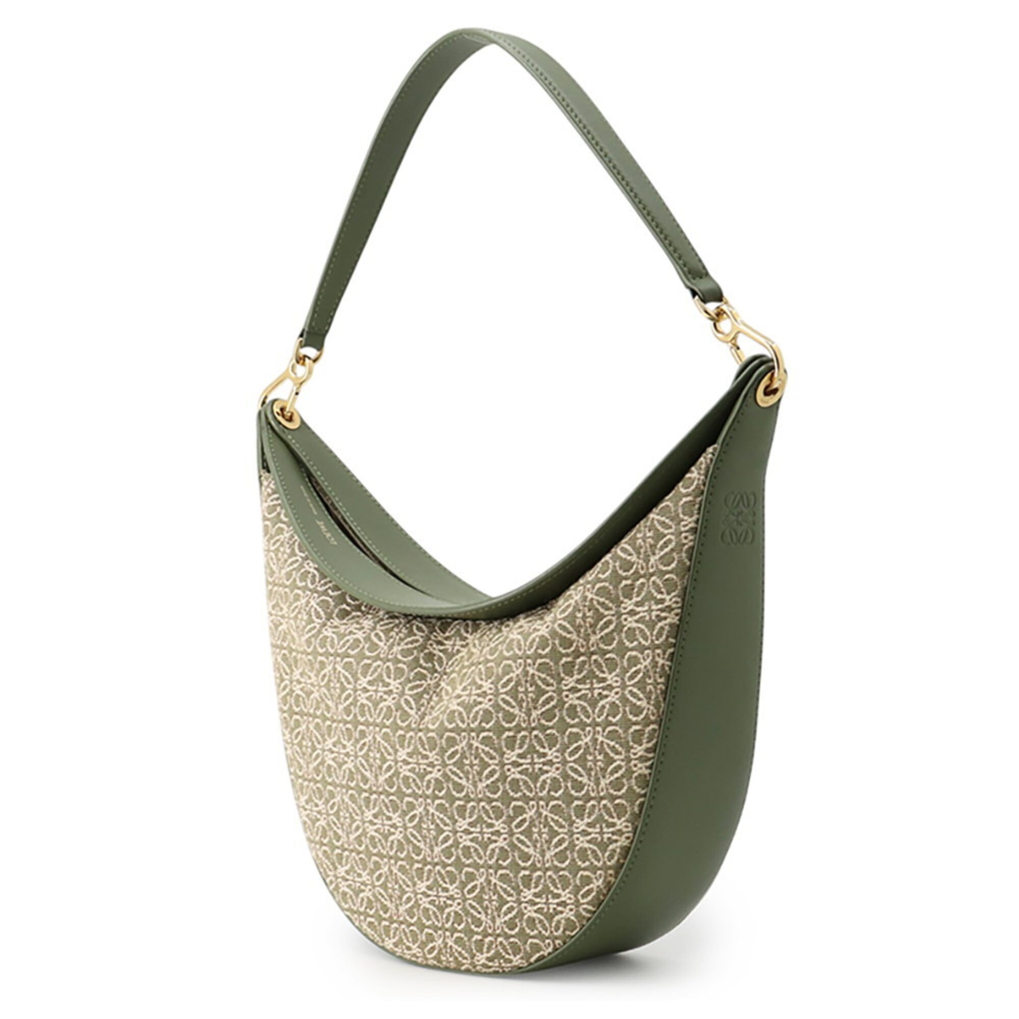 Loewe Khaki Jacquard Leather Handbag Shoulder Bag (Pre-Owned)