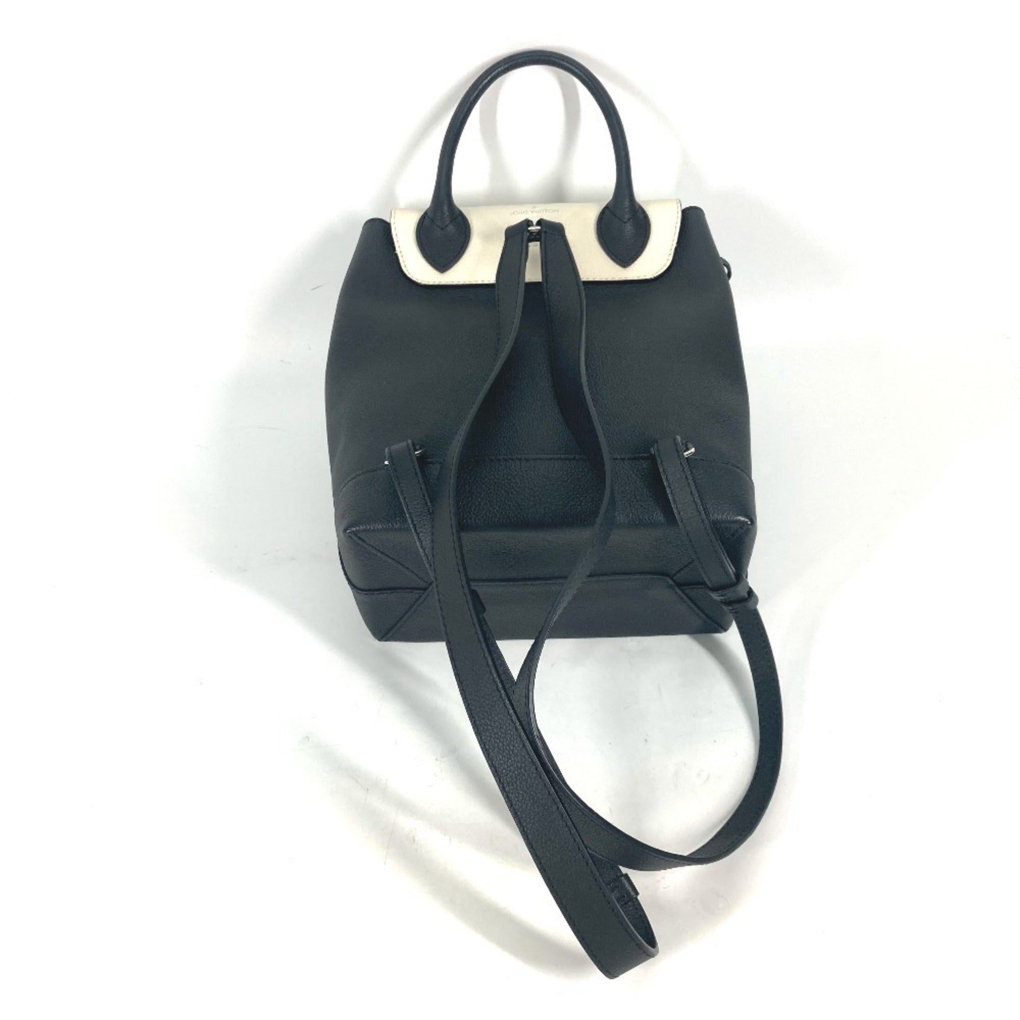 Louis Vuitton Black White Leather Backpack (Pre-Owned)