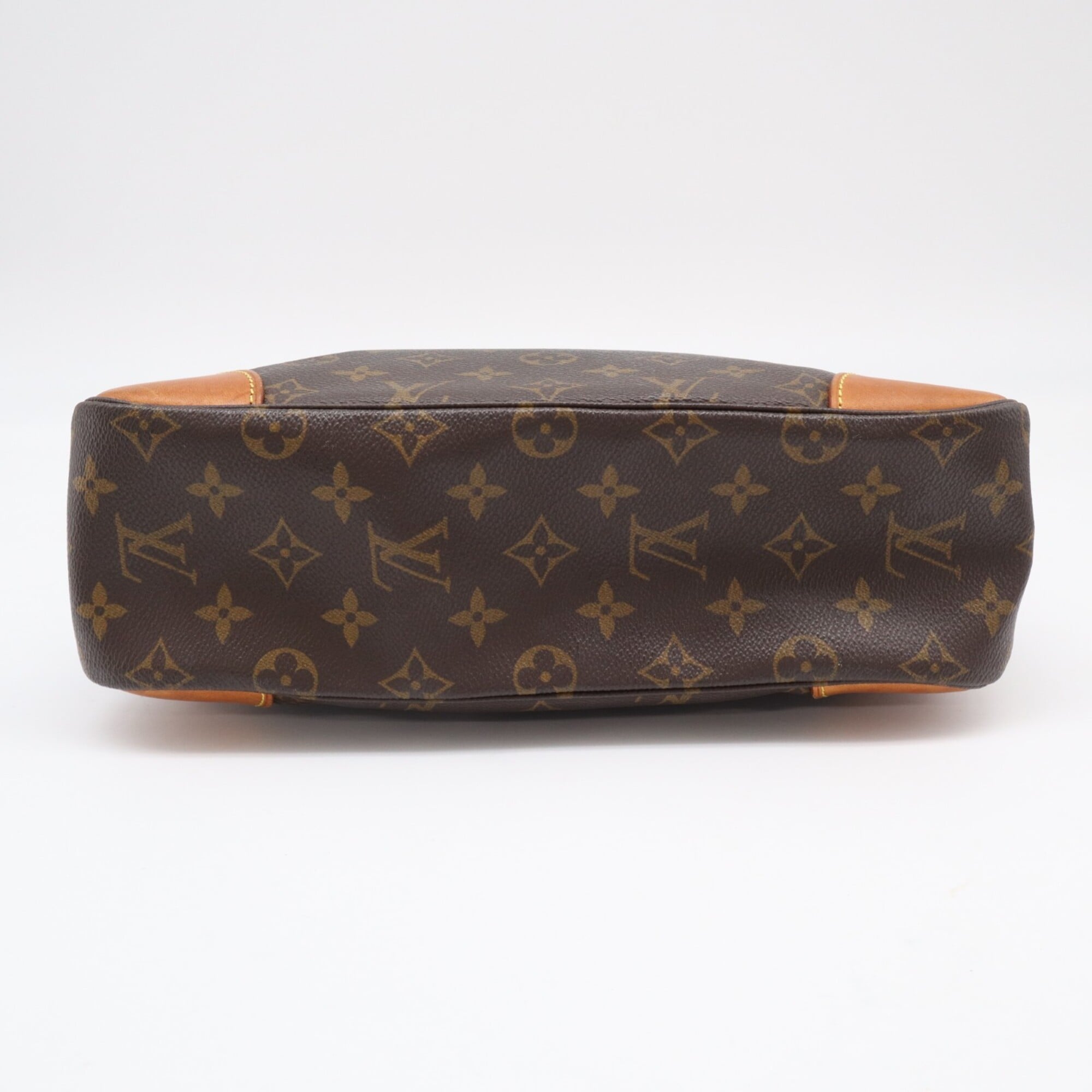 Louis Vuitton Beige Brown Coated Canvas Leather Shoulder Bag (Pre-Owned)