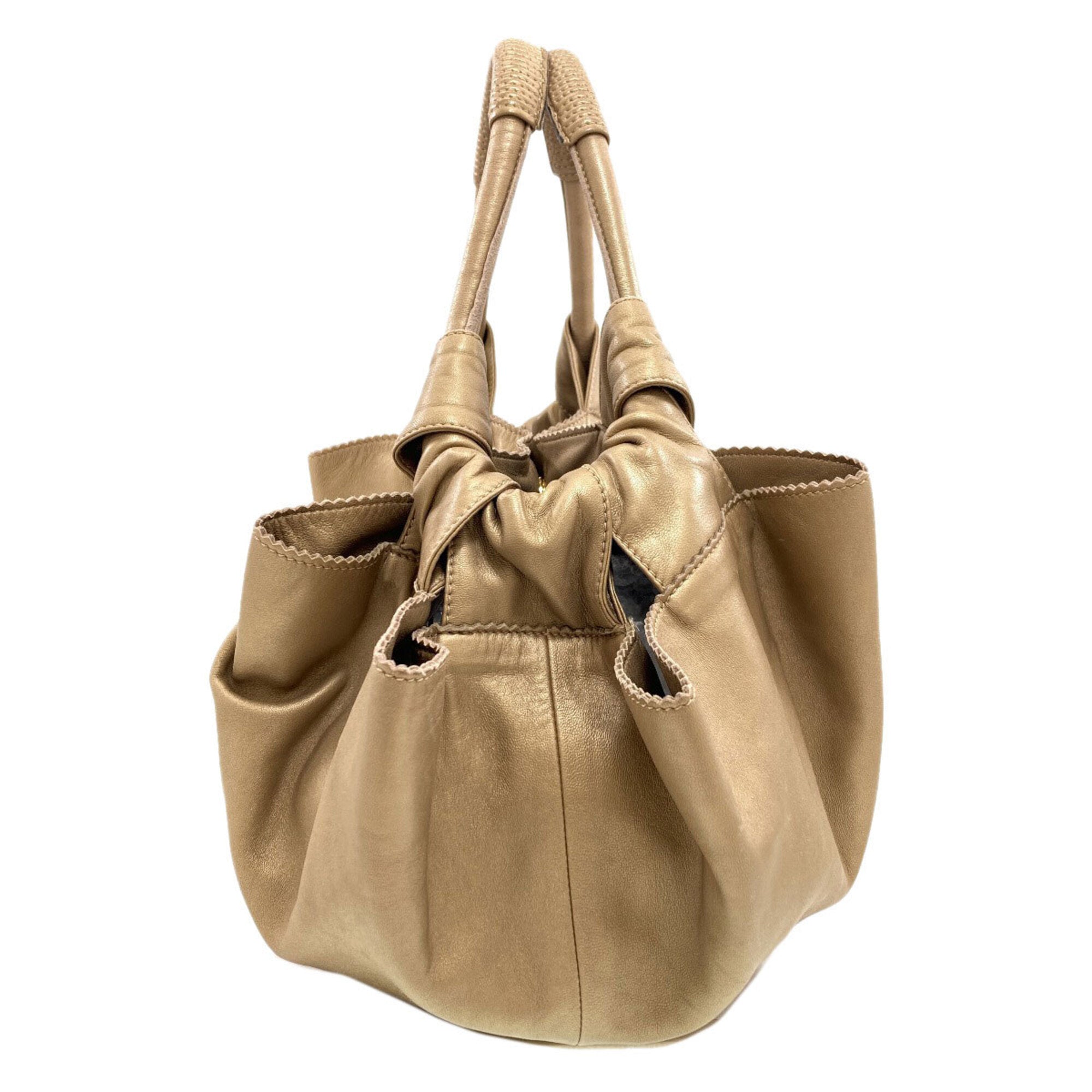 Loewe Gold Leather Handbag (Pre-Owned)