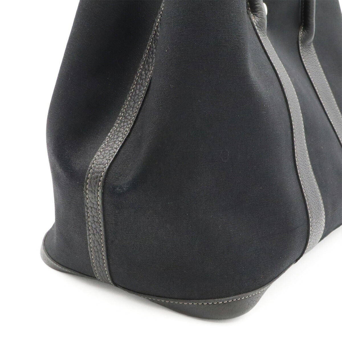 Hermes Black Toile Officier Shoulder Bag Tote Bag (Pre-Owned)